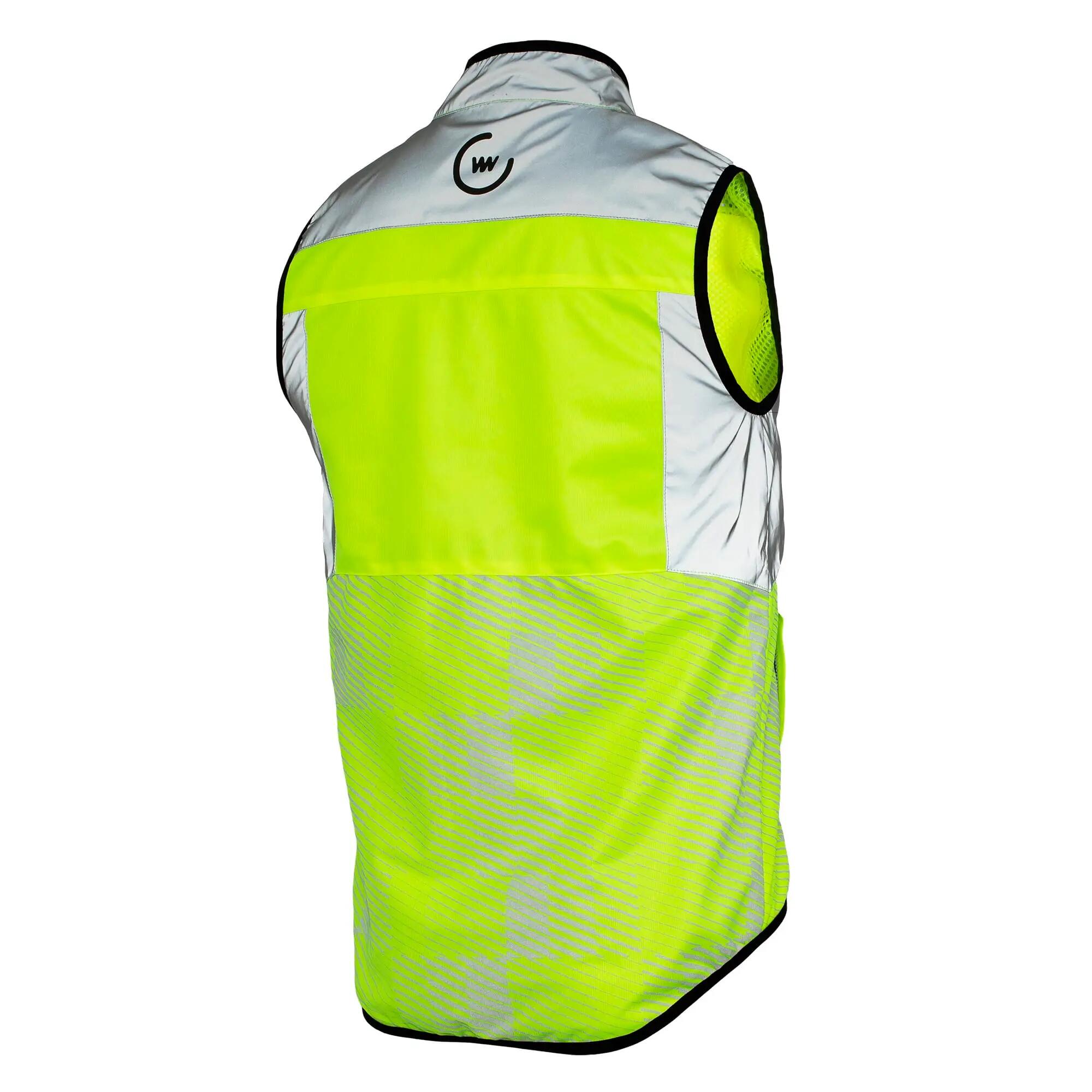 WOWOW - Chaleco ciclismo hombre mujer reflectante de malla amarillo 2/5