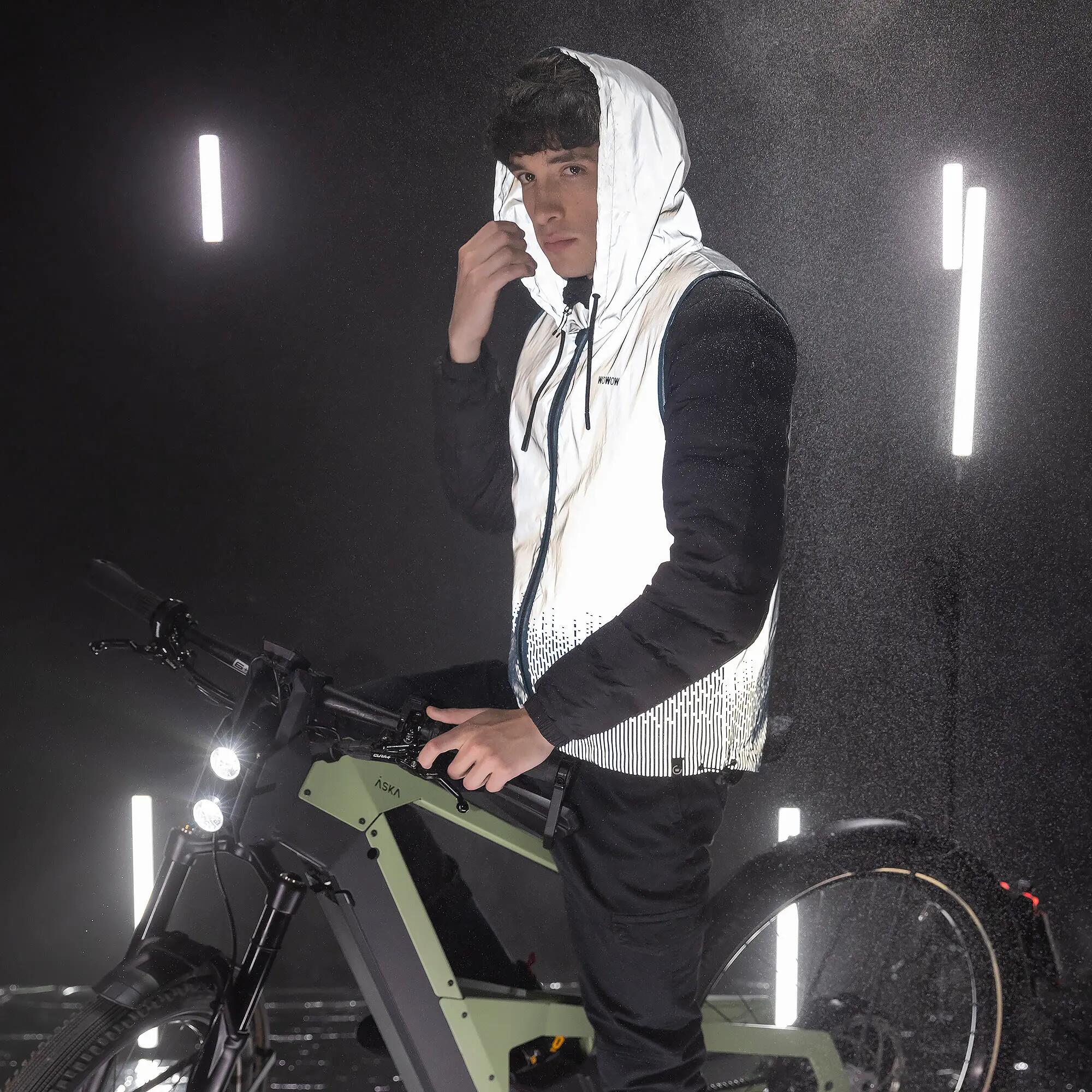WOWOW - Heren Dames Volledig Reflecterend Winddicht Fietsgilet 3/5