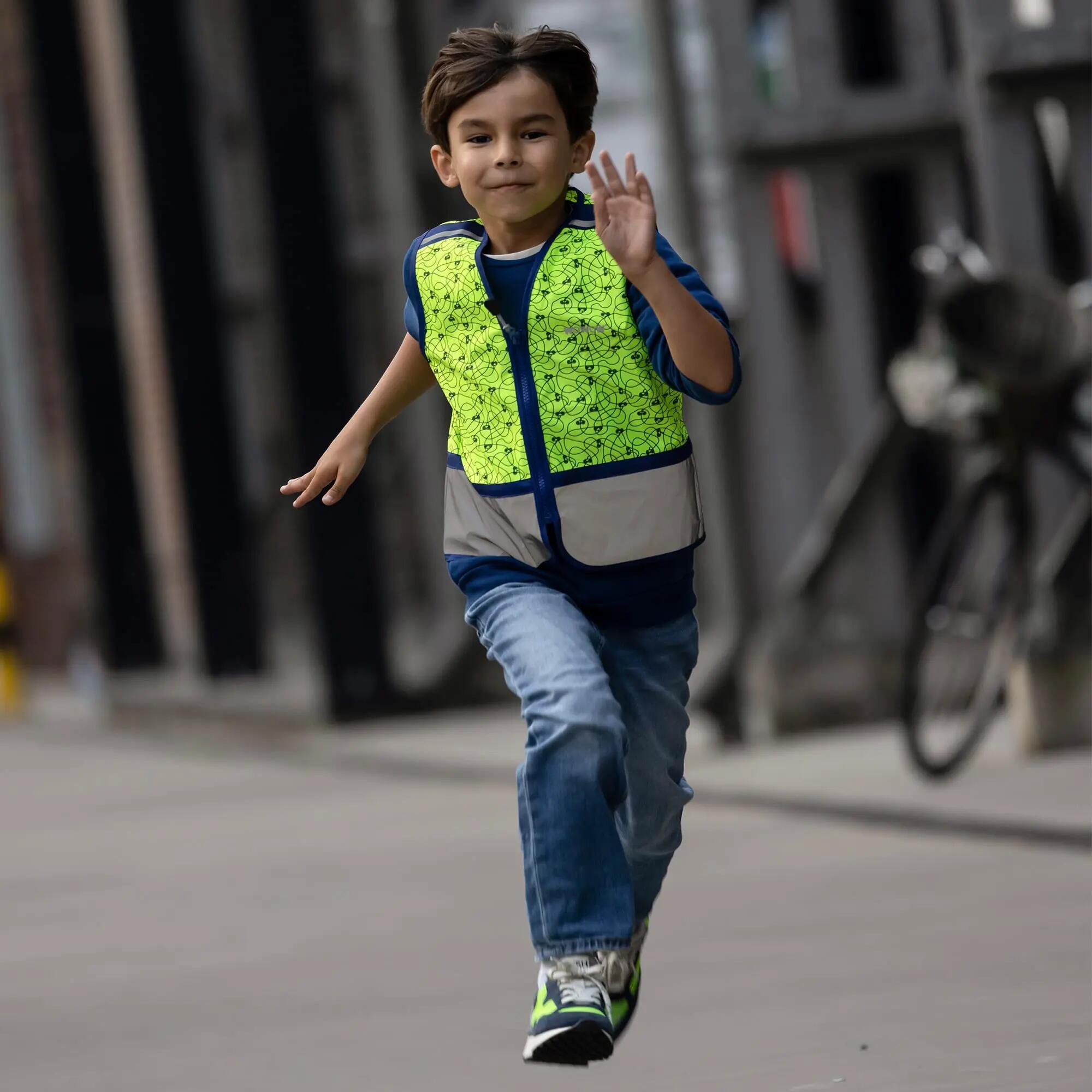 WOWOW - Chaleco Zippy niños reflectante cortavientos amarillo 3/5