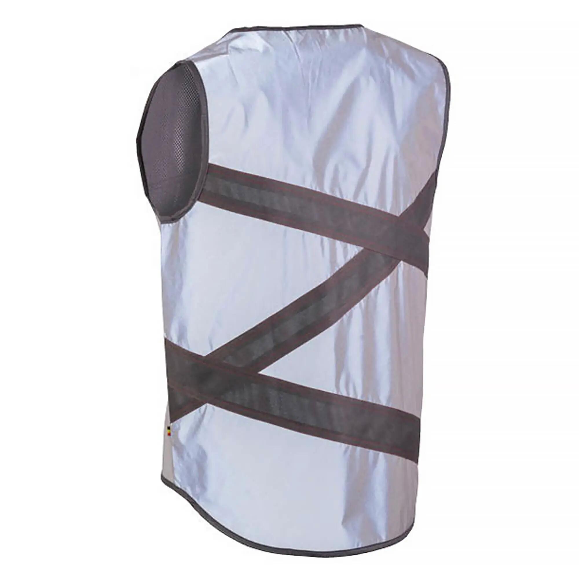 WOWOW - Heren Dames Crossroad Rood Grijs Reflecterend Hi-Vis Fietsvest 2/5