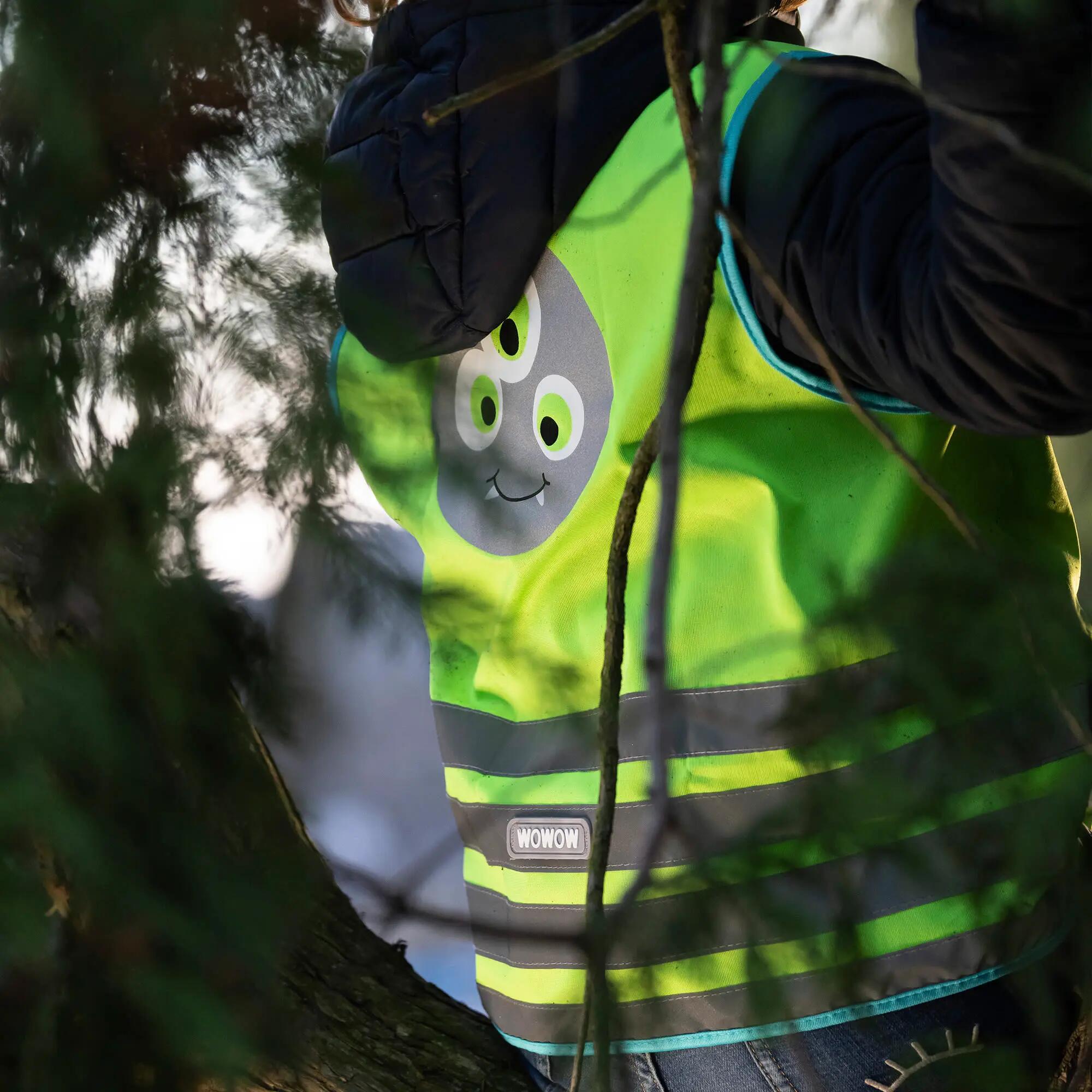 WOWOW - Kinderen Crazy Monster Groen Hi-Vis Reflecterend Outdoorvest 5/6