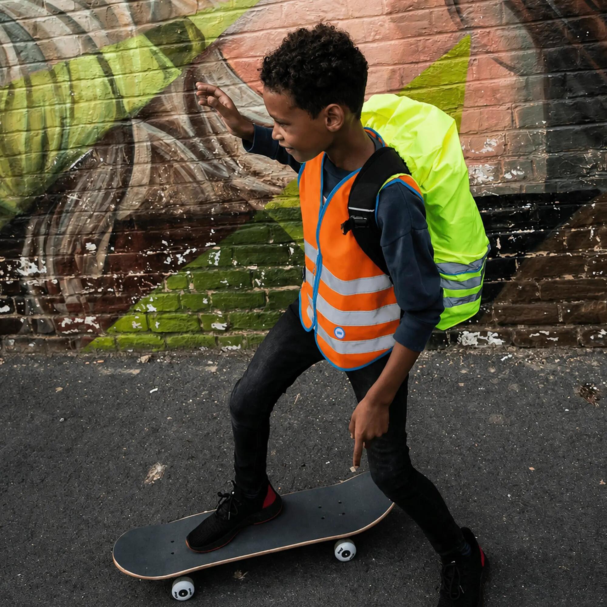 WOWOW - Kinderen Oranje Hi-Vis Reflecterend Fiets- en Wandelvest 5/6