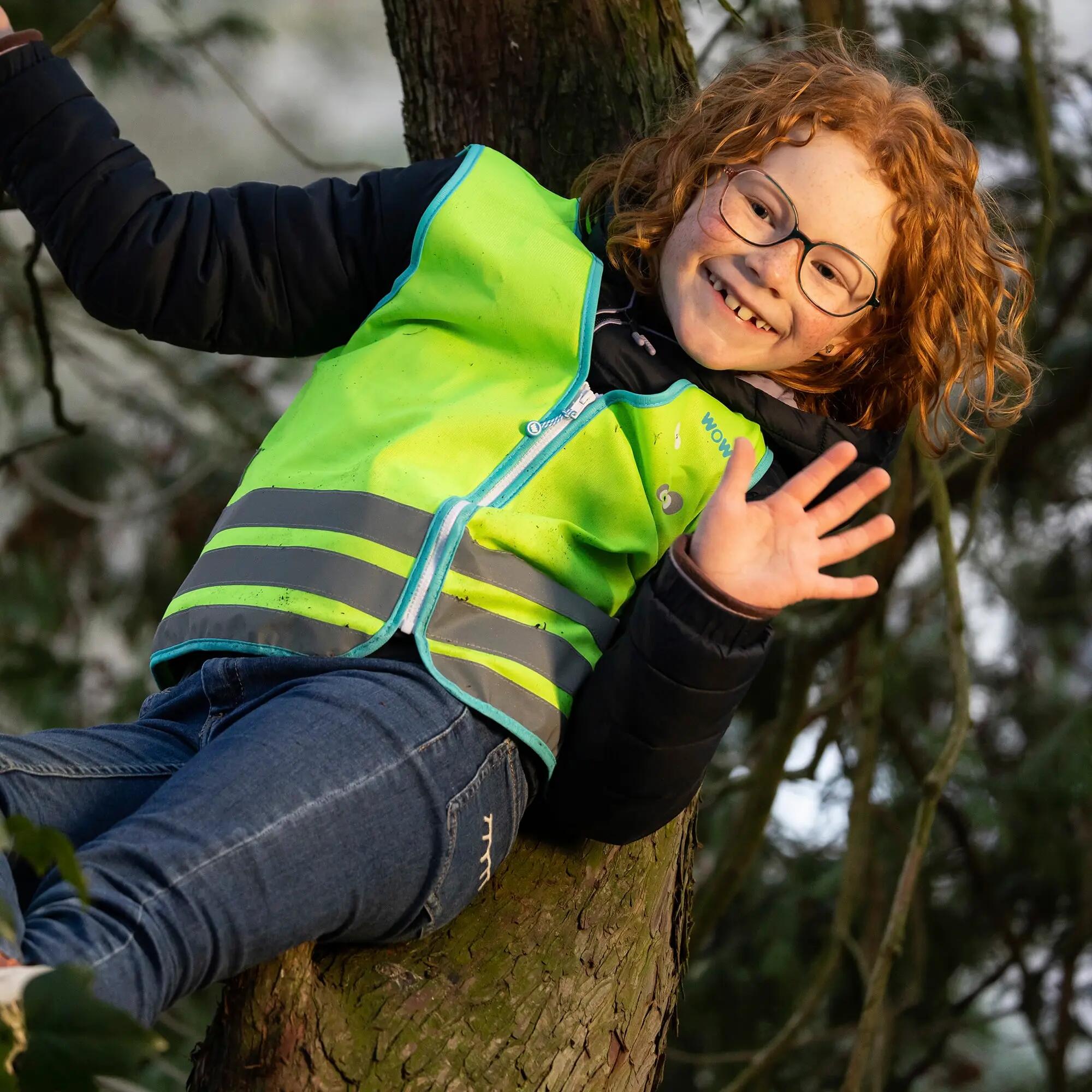 WOWOW - Kinderen Crazy Monster Groen Hi-Vis Reflecterend Outdoorvest 4/6
