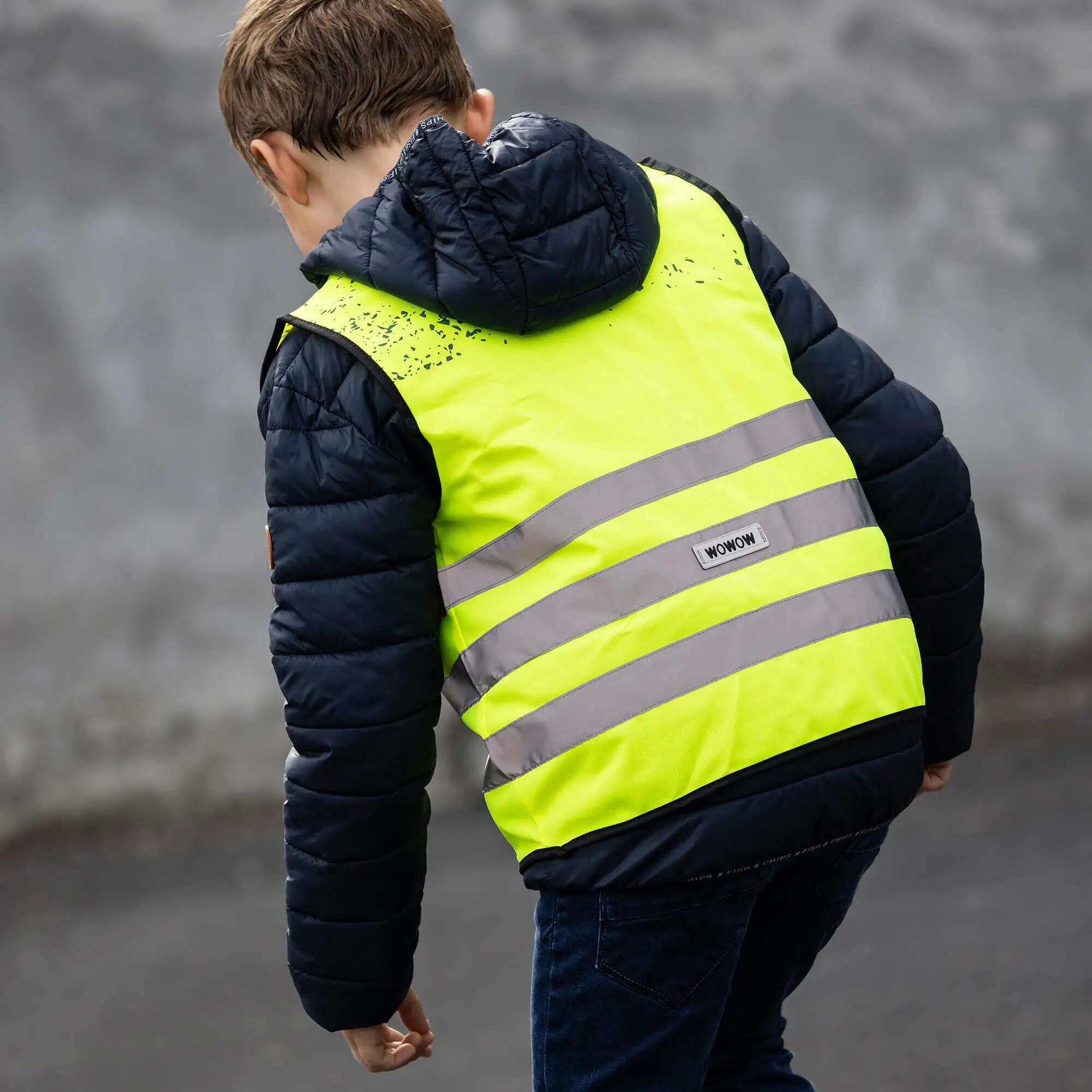 WOWOW - Gilet Enfant Schlamm Jaune Réfléchissant Haute Visibilité École 4/5