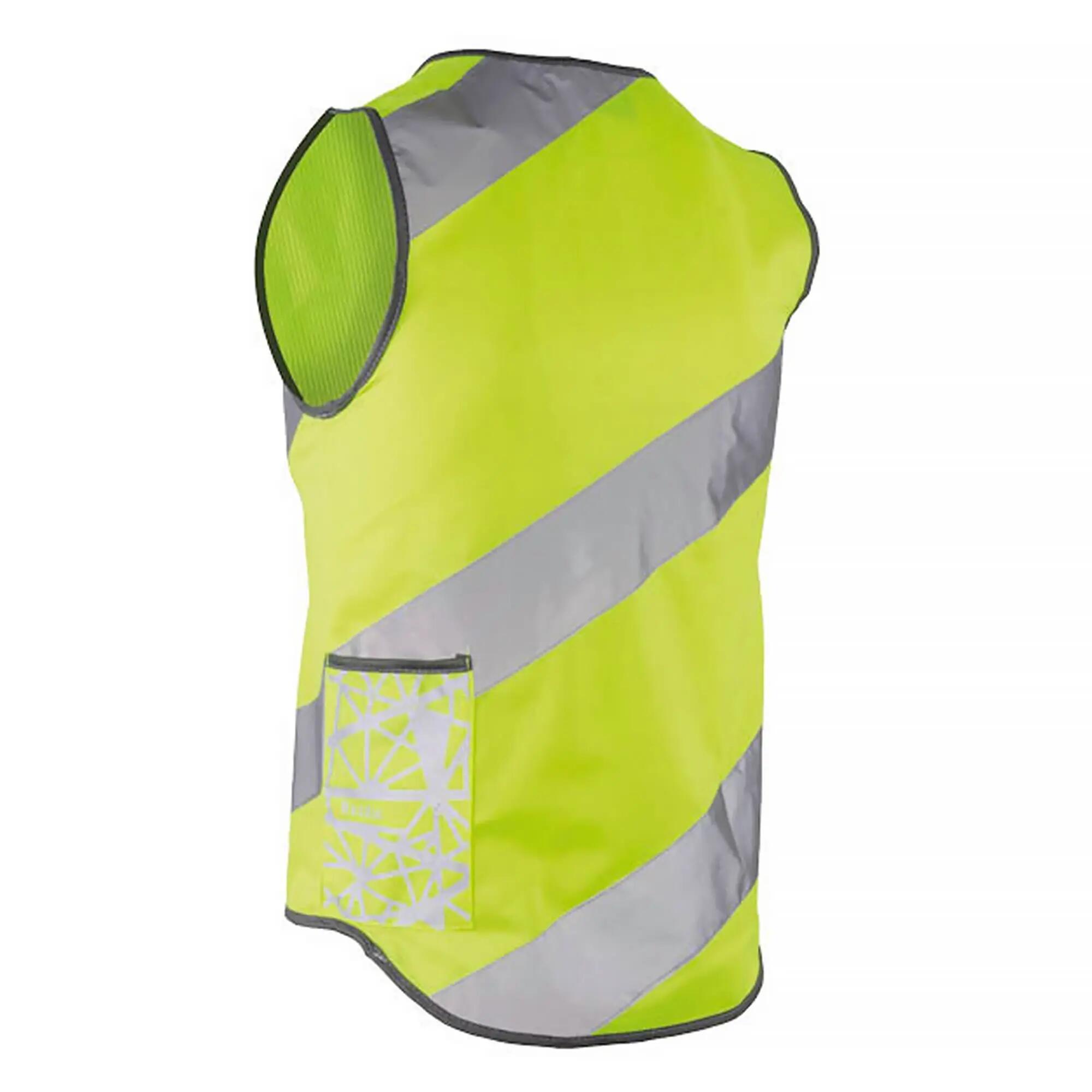 WOWOW - Roadie Herren Damen Gelbe Reflektierende Fahrradweste mit Taschen 2/5