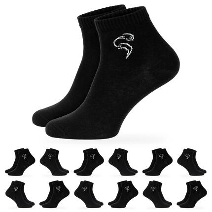 Damen Herren Sport Freizeit Quarter Sportsocken Baumwolle knöchelhoch 12 Paar