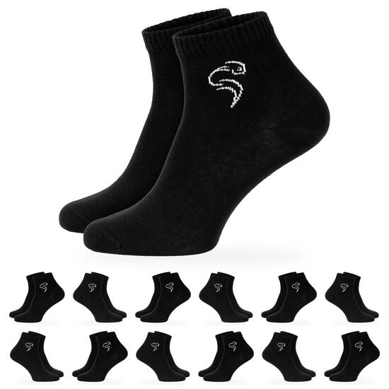 Damen Herren Sport Freizeit Quarter Sportsocken Baumwolle knöchelhoch 12 Paar
