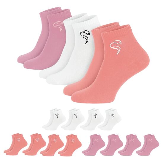 Damen Herren Sport Freizeit Quarter Sportsocken Baumwolle knöchelhoch 12 Paar
