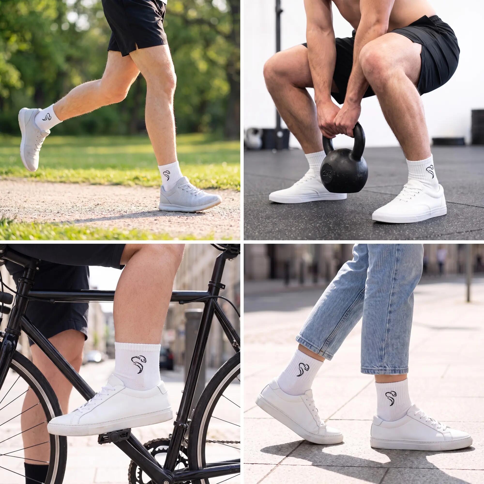 Damen Herren Sport Freizeit Quarter Sportsocken Baumwolle knöchelhoch 12 Paar 8/15