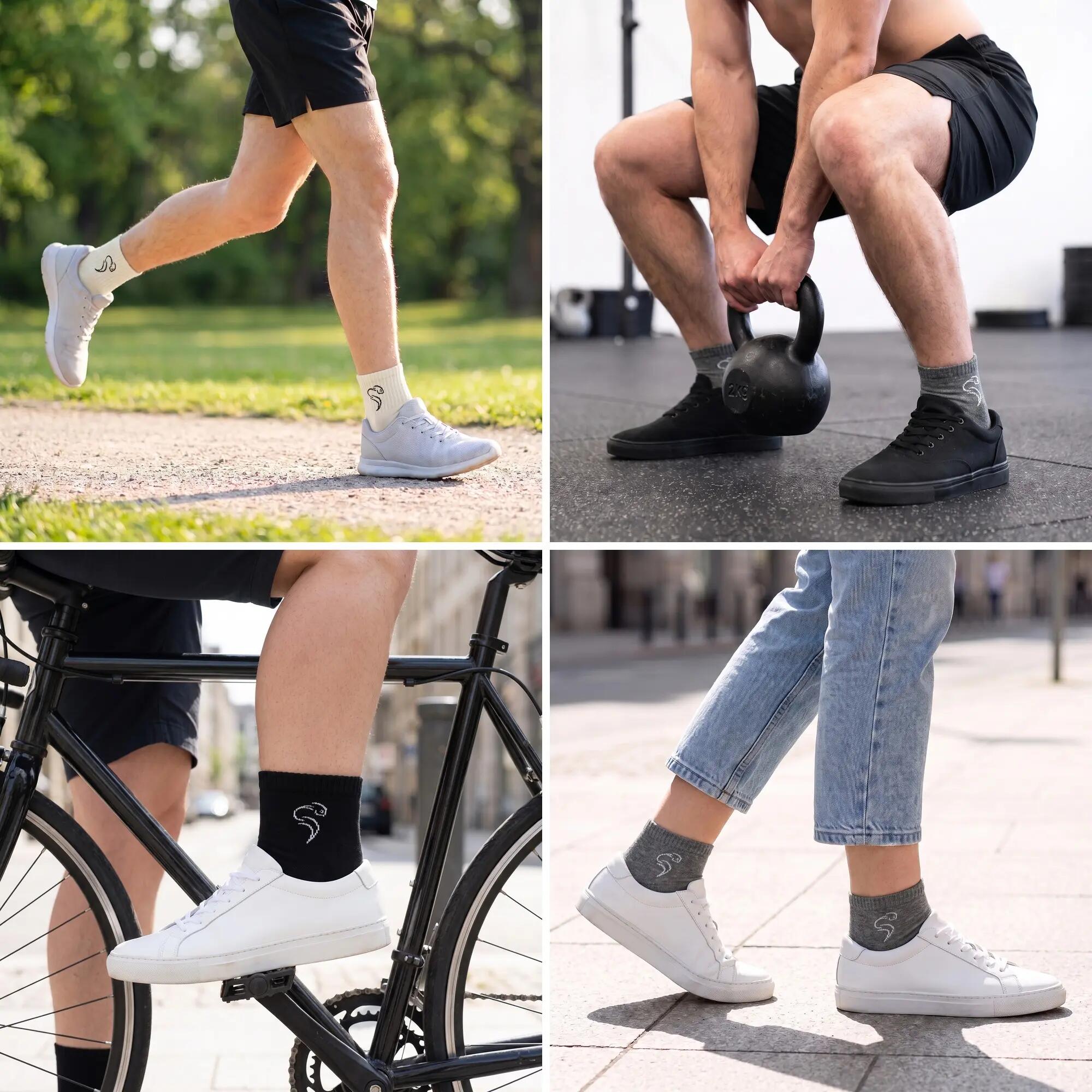 Damen Herren Sport Freizeit Quarter Sportsocken Baumwolle knöchelhoch 12 Paar 8/15
