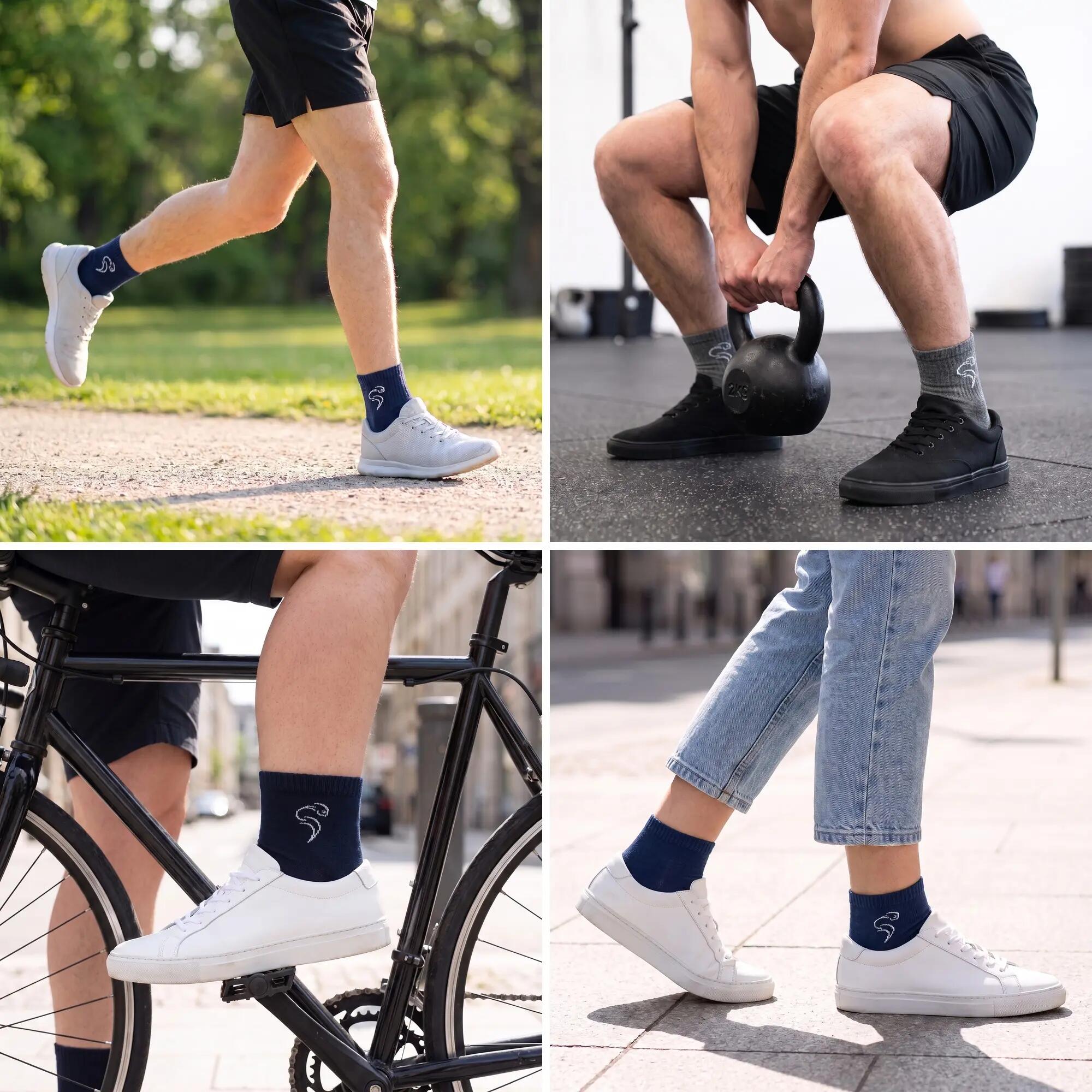 Damen Herren Freizeit Quarter Socken Baumwolle knöchelhoch 12er Pack Casual 8/15