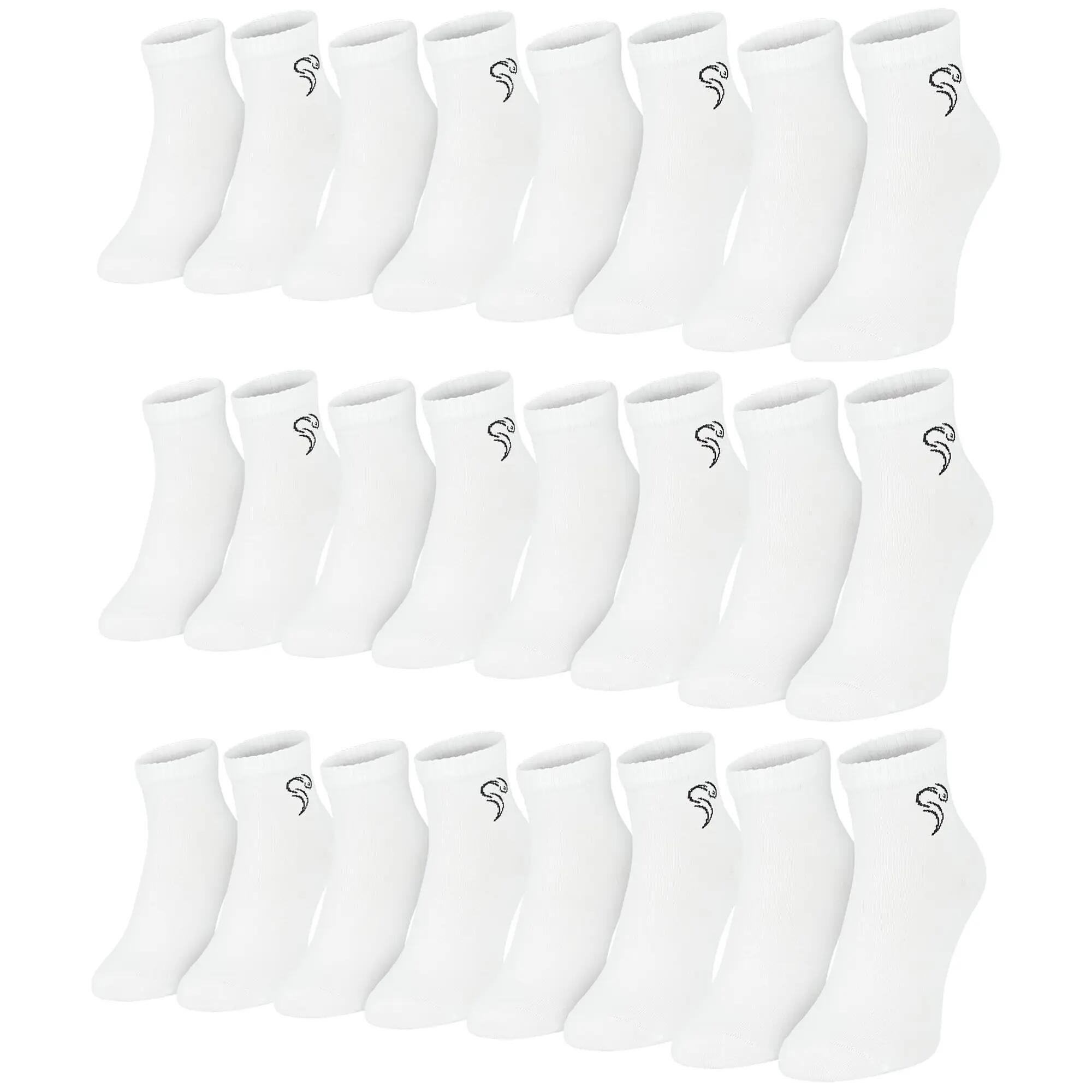 Damen Herren Sport Freizeit Quarter Sportsocken Baumwolle knöchelhoch 12 Paar 3/15