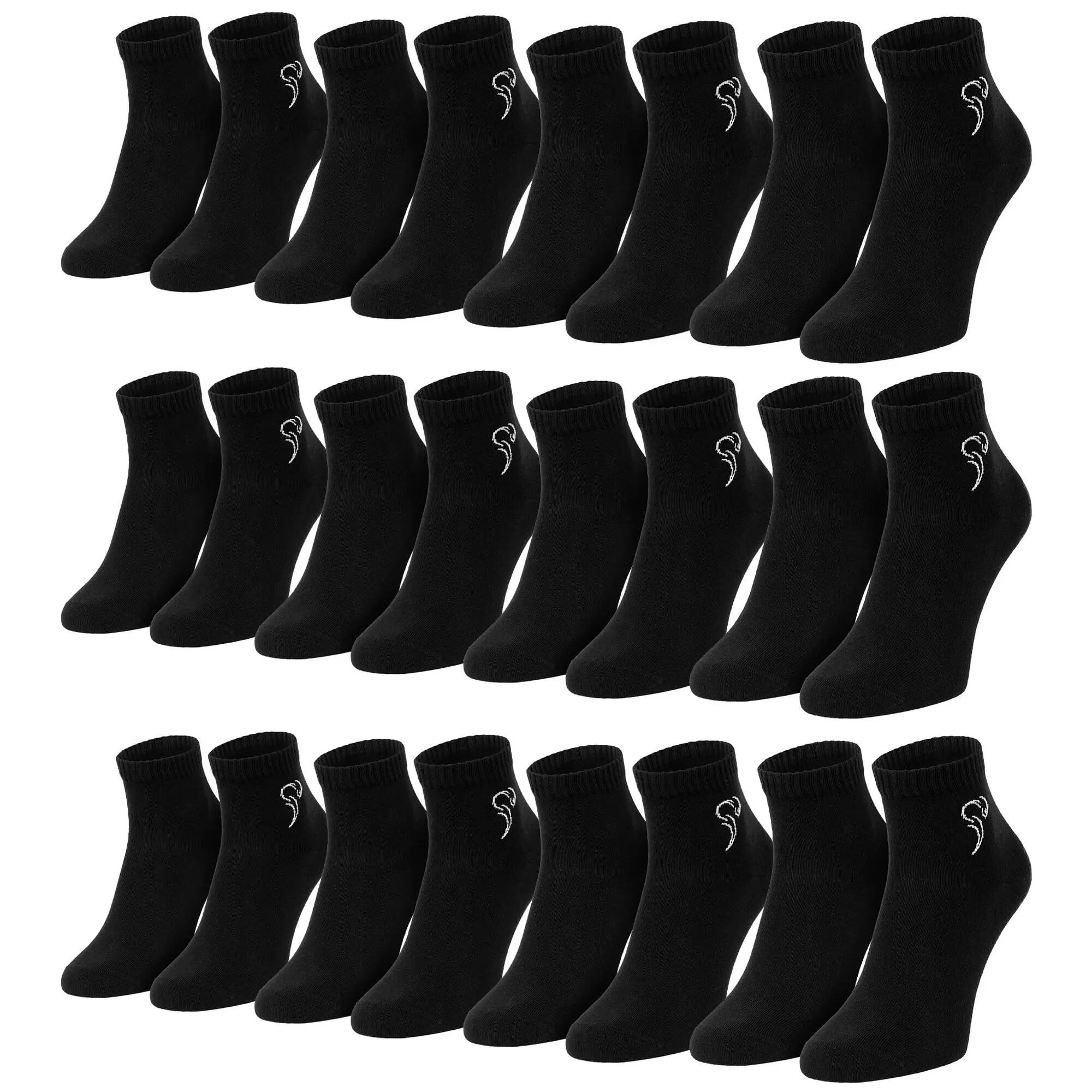 Damen Herren Freizeit Quarter Socken Baumwolle knöchelhoch 12er Pack Casual 3/15