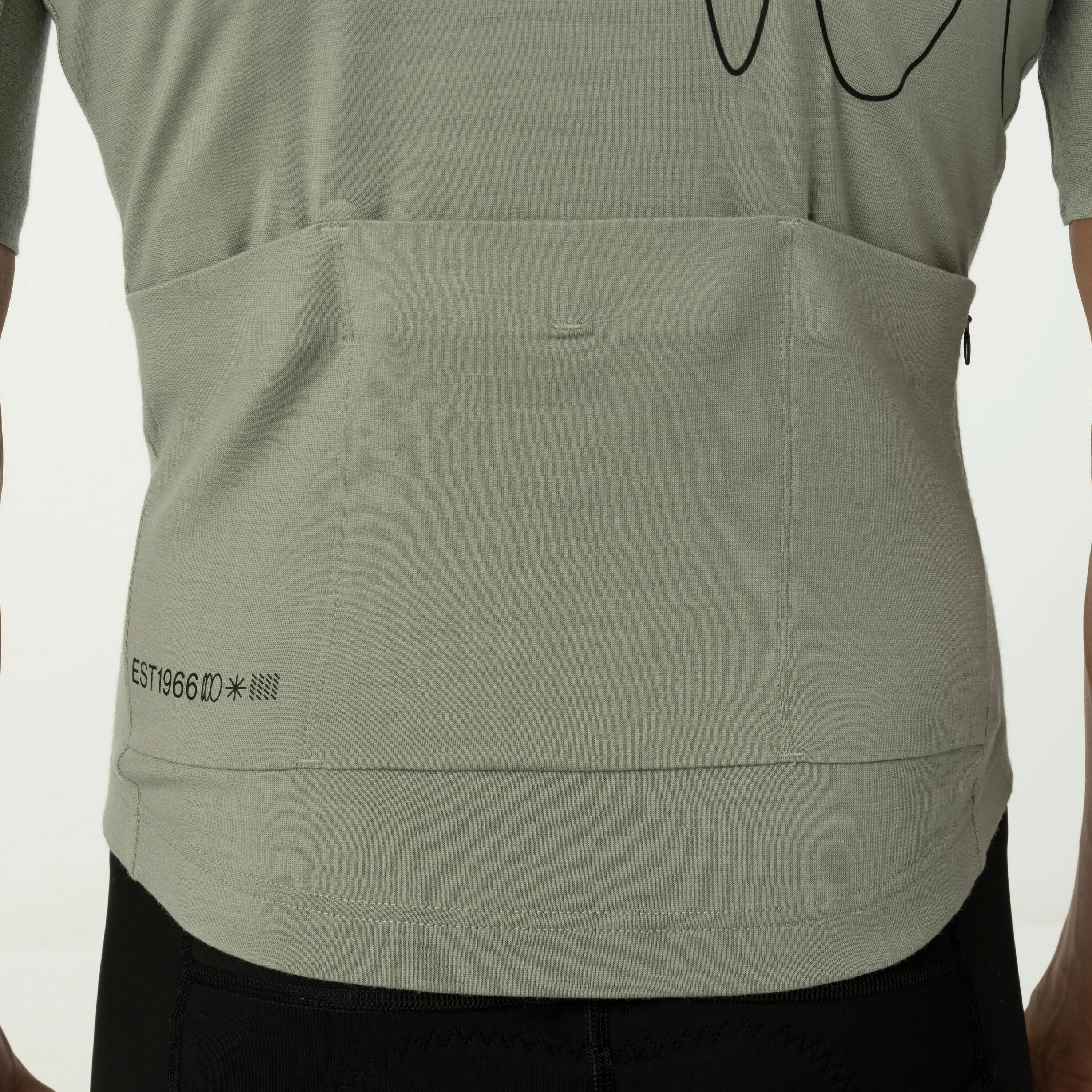 Heren Wielershirt Korte Mouwen Merino Wol SIX6 Groen 5/7