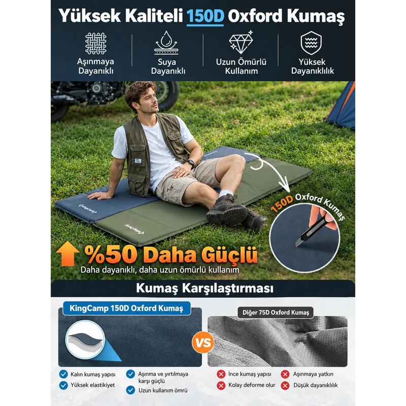 KingCamp Classıc Light Şişme Kamp Matı D.Green