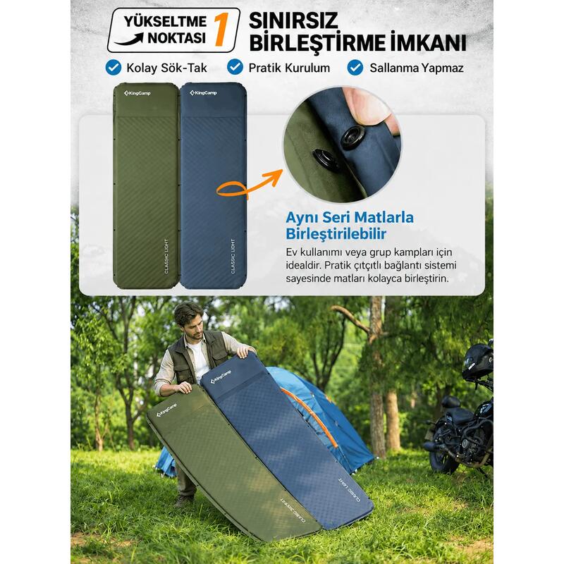 KingCamp Classıc Light Şişme Kamp Matı D.Grey