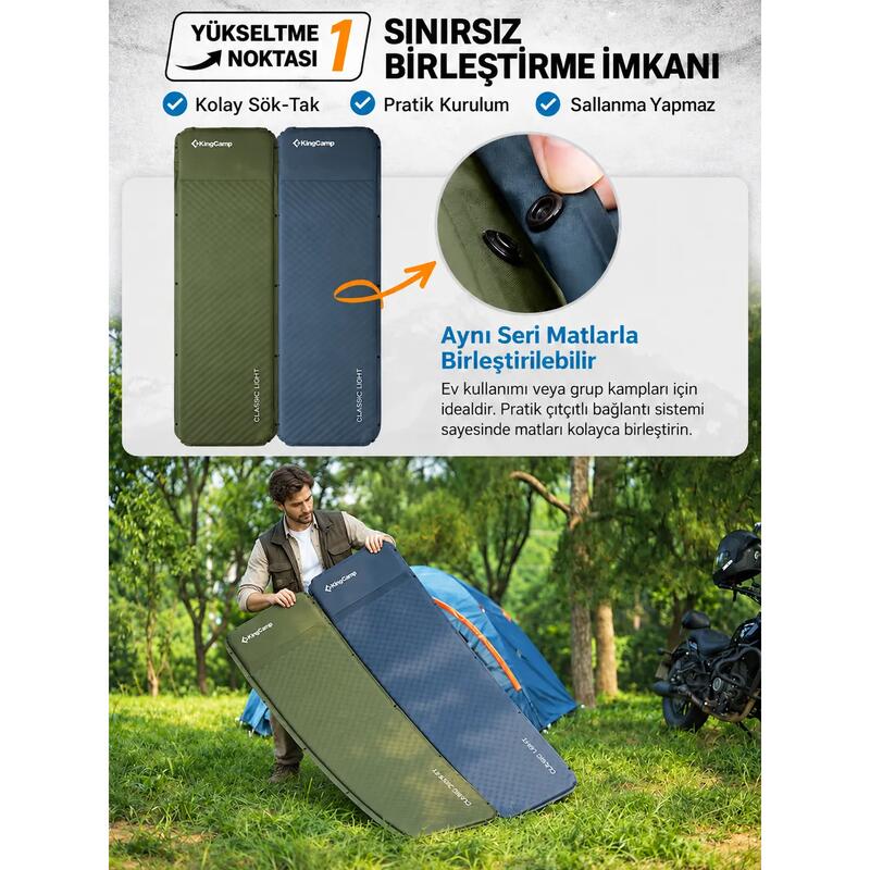 KingCamp Classıc Light Şişme Kamp Matı D.Green