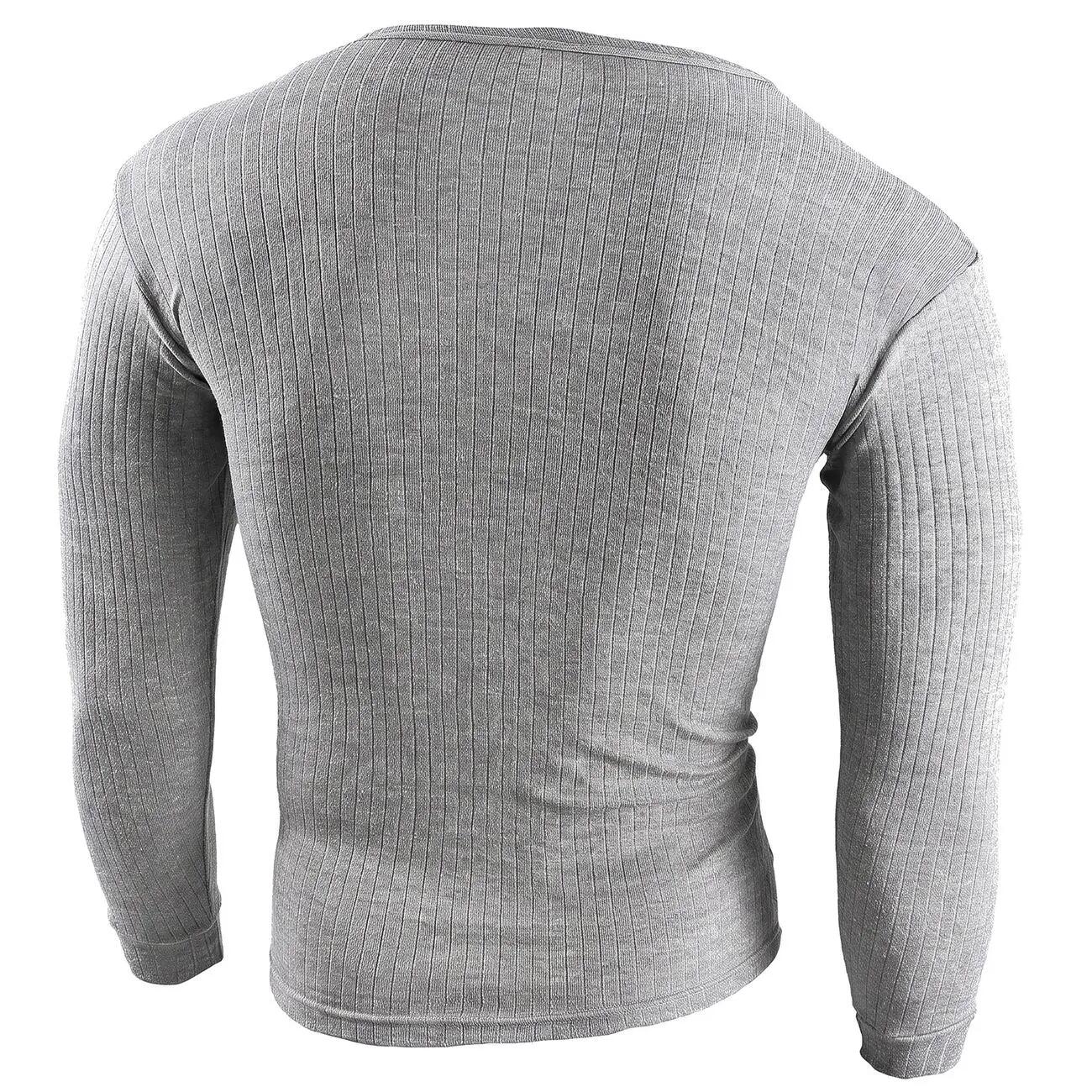 Herren Skiunterwäsche Funktionsunterwäsche Langarmshirt Rundhals Innenfleece 2/7