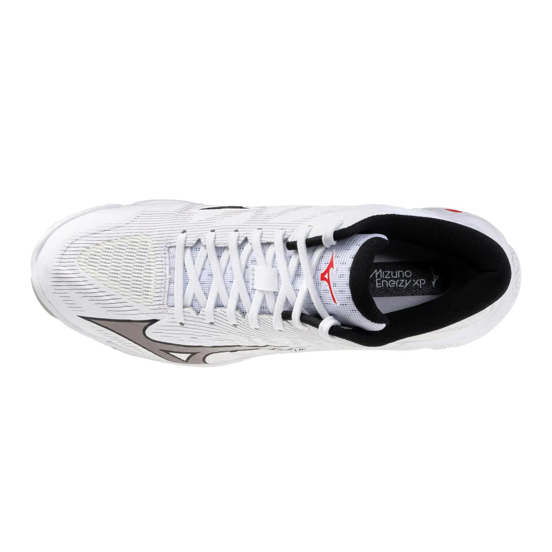 Chaussures de volleyball Mizuno Wave Lightning Elite MID Blanc/Rouge 3/5