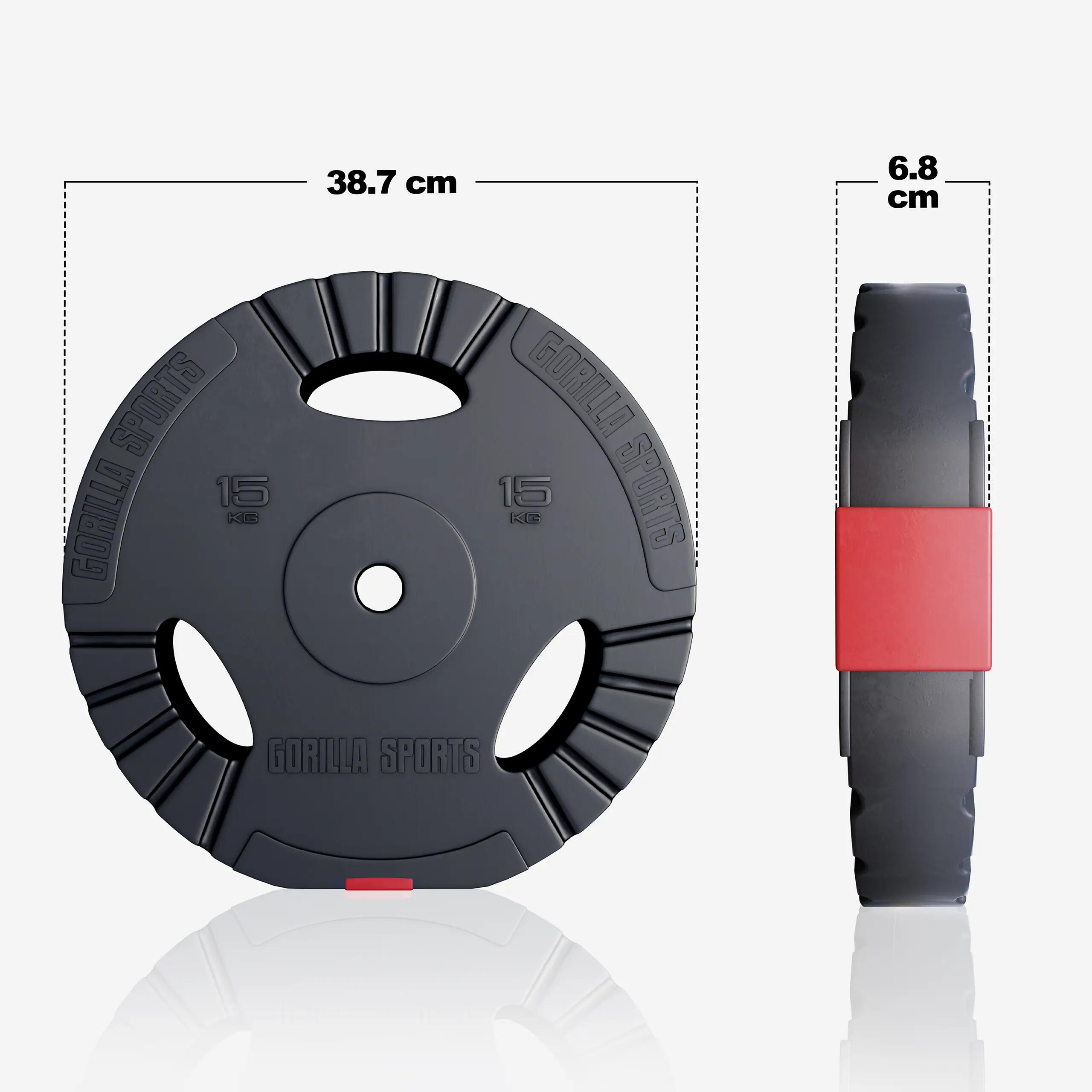 Disco de plástico à sua escolha, de 1,25 KG a 15 KG, com pegas | furo de Ø 31 mm 2/7