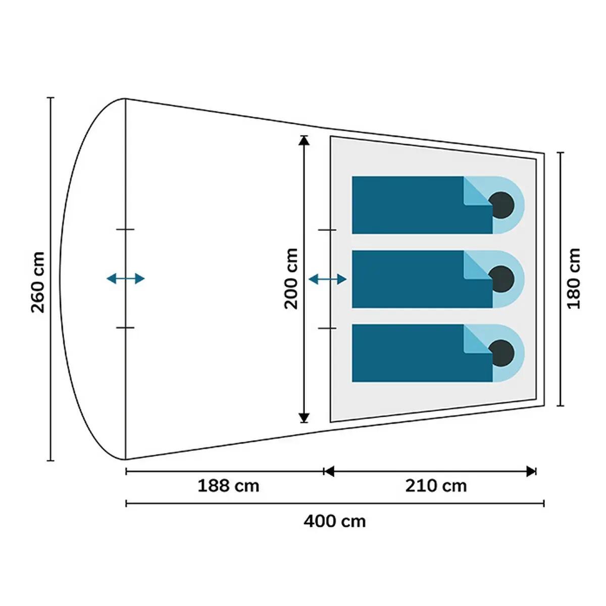 Tunnelzelt Isken 3 Sleeper Protect - Campingzelt - 3 Personen - UPF 50+ 11/15