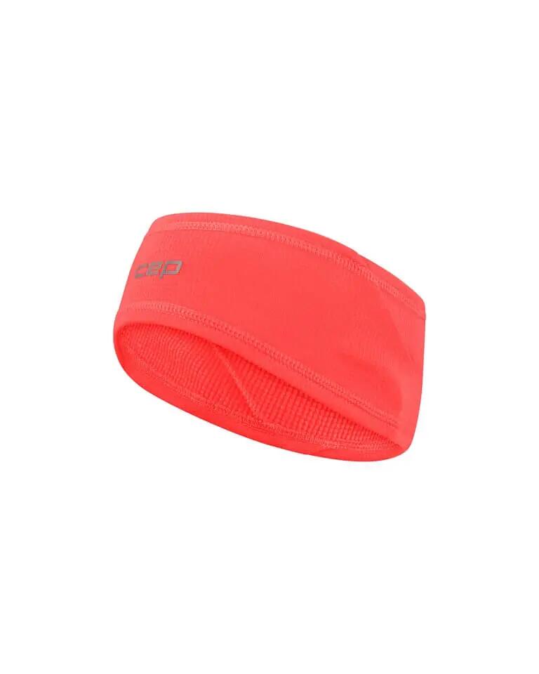 Bentiță alergare termală CEP Core Run Thermal Headband 2.0 - coral neon | prote…