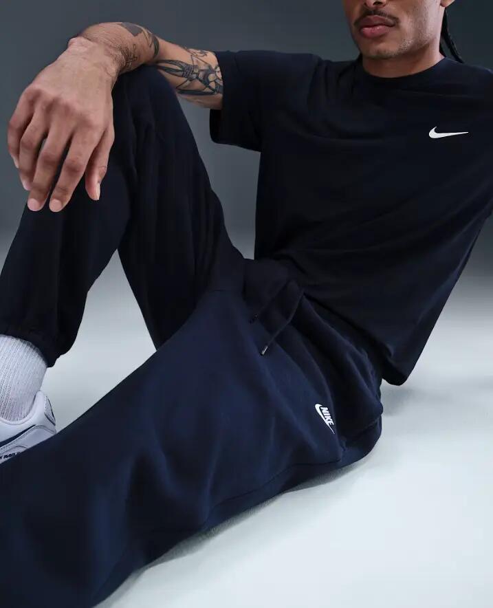 Broek - Sport - Heren - Nike Club - Fleece - Zwart/wit 2/4