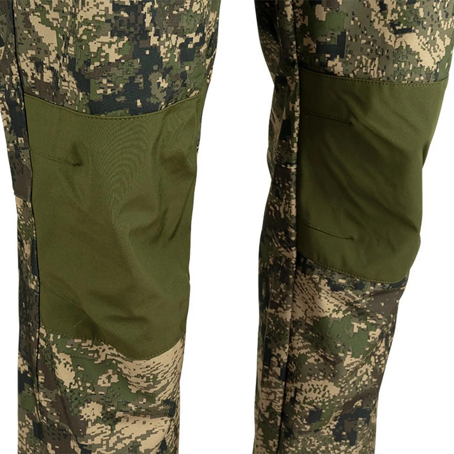 Mens Softshell Digital Camo Waterproof Trousers (Green Camo) 4/5