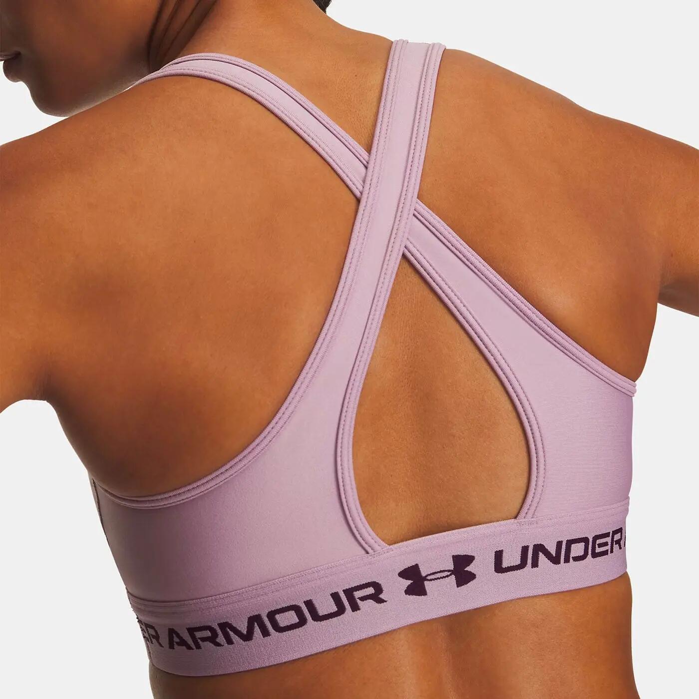 Reggiseno sportivo Under Armour® con schiena incrociata e sostegno medio Mauve 3/3