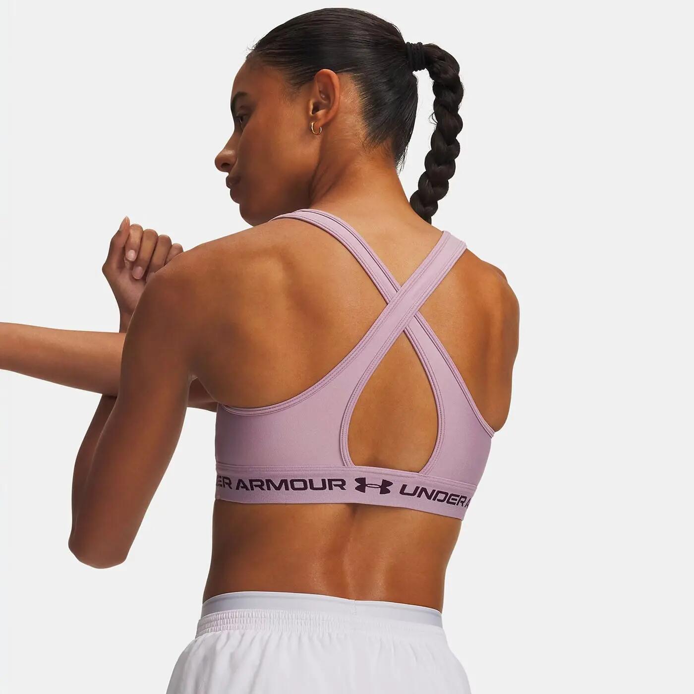 Reggiseno sportivo Under Armour® con schiena incrociata e sostegno medio Mauve 2/3