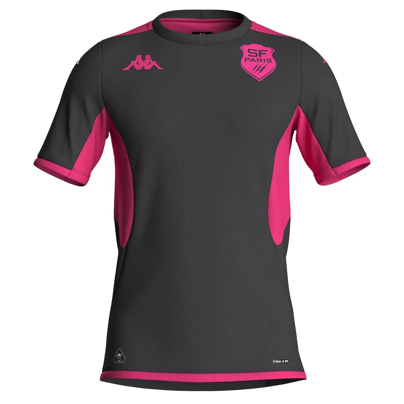 Stade Français Paris Mokiba Pro Kappa Trainingsshirt Donkergrijs 4/4