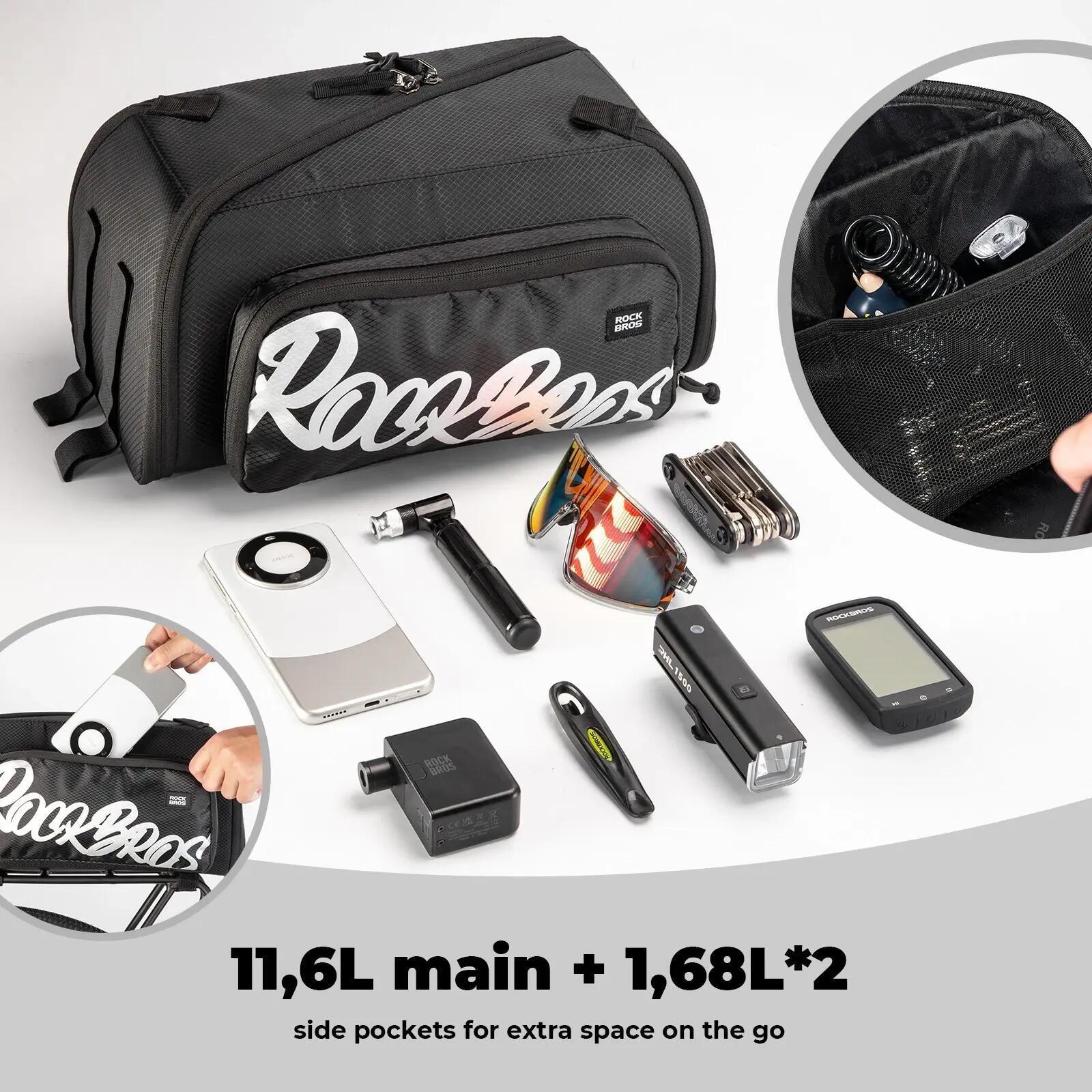 Sacoche de porte-bagages monobloc 11,6L avec fermeture périphérique 3/7