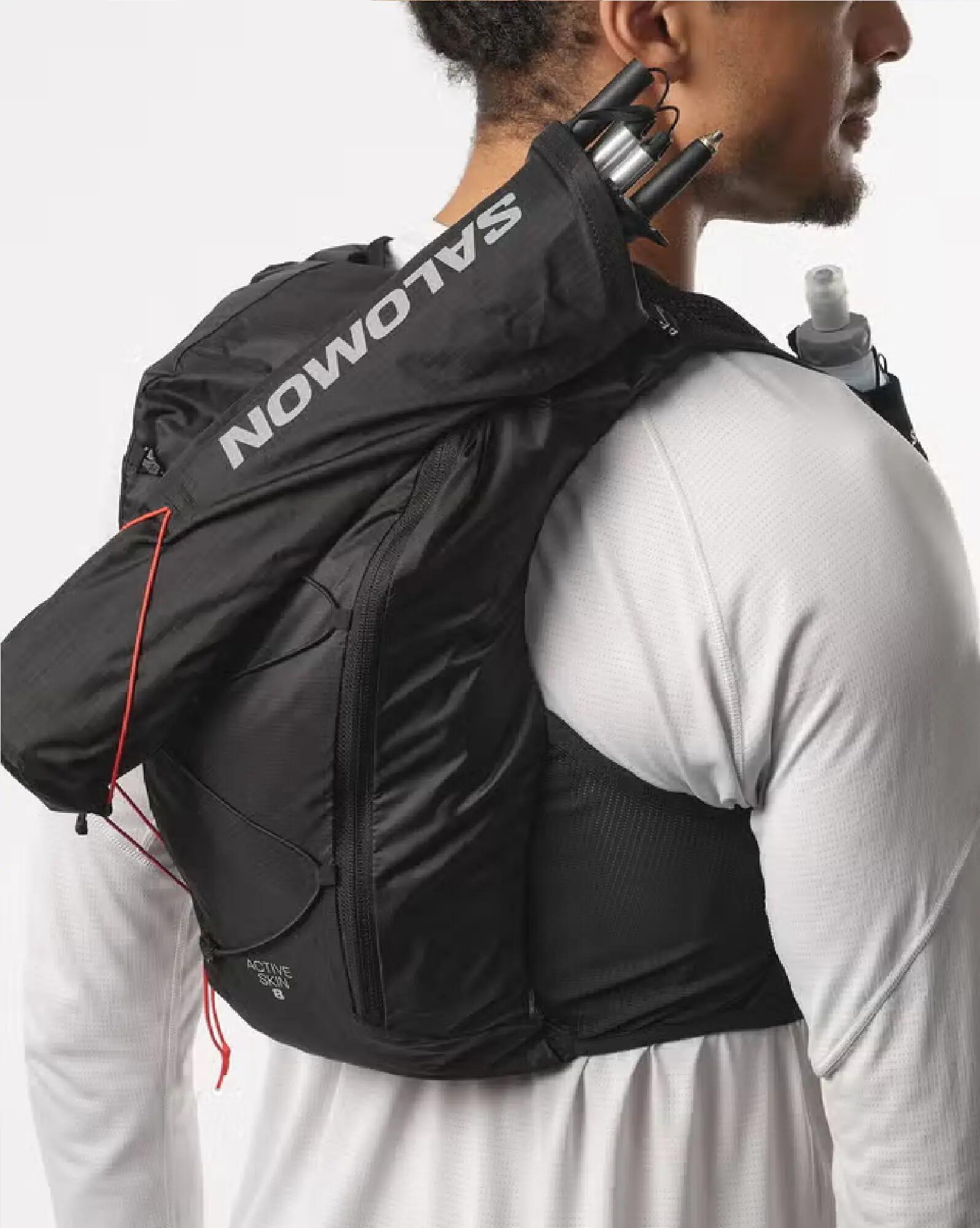 Unisex kamizelka biegowa 8 l Salomon Active Skin 8 Set czarna 2/8