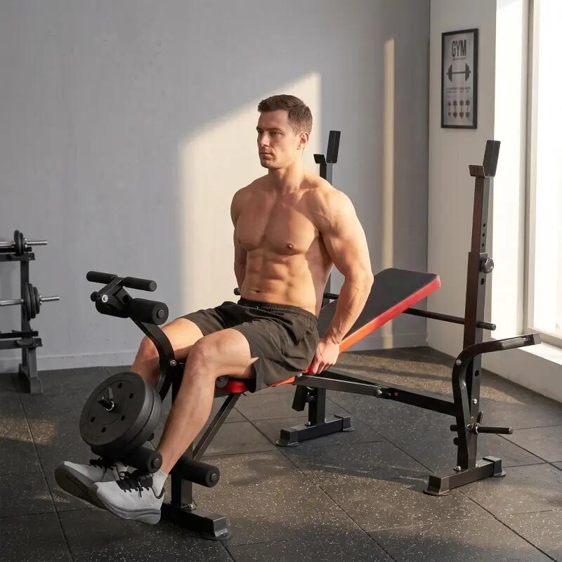 Banc musculation complet haltères dossier ajustable 175x139x127 cm noir 5/6