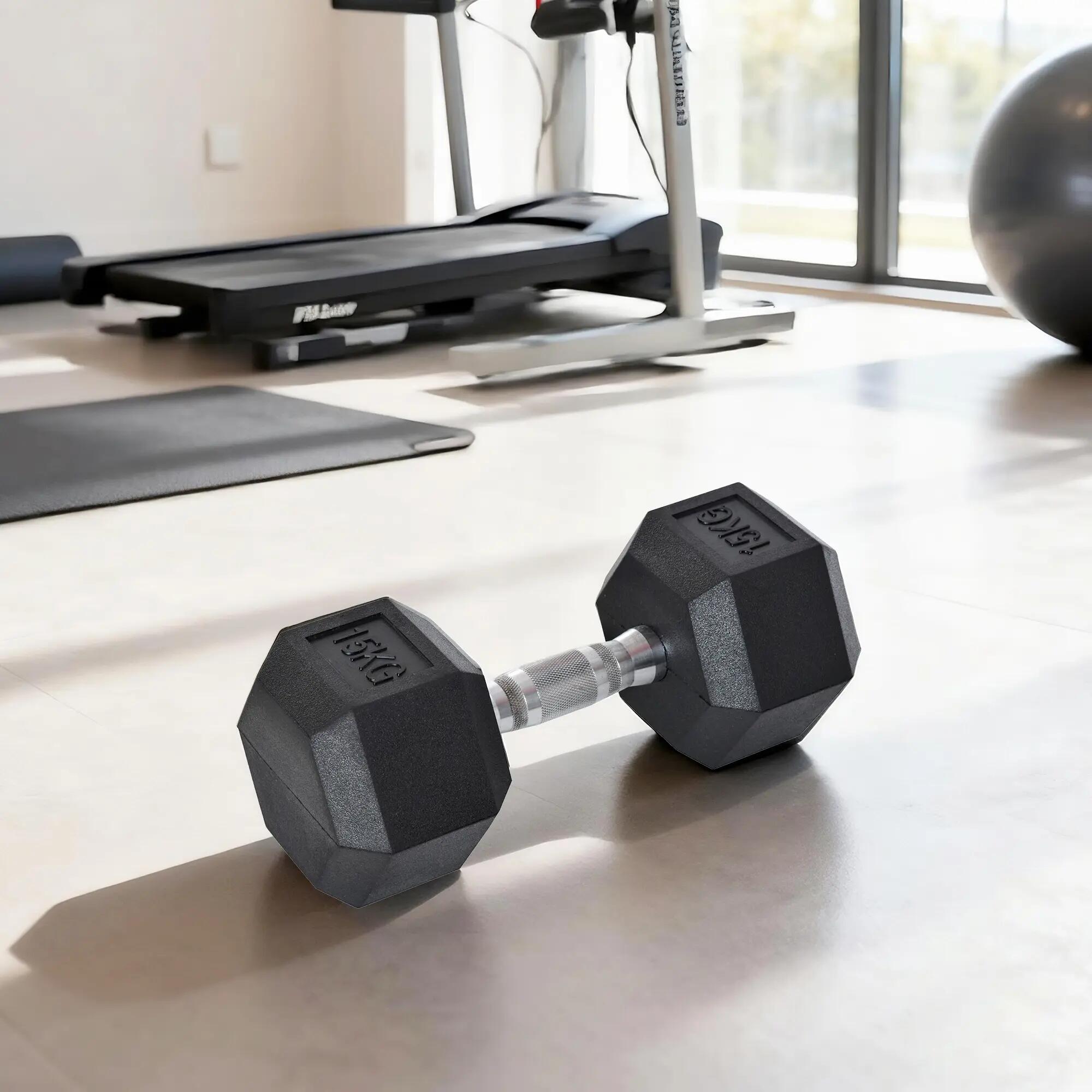 Haltere Hexagonal Crosstraining/Musculação 15 kg HOMCOM 5/7