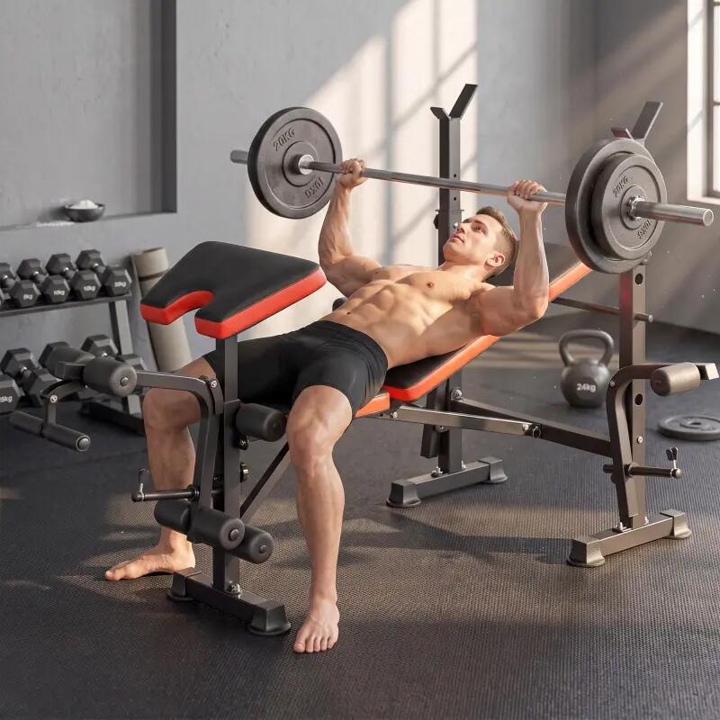 Banc musculation complet haltères dossier ajustable 175x139x127 cm noir 2/6