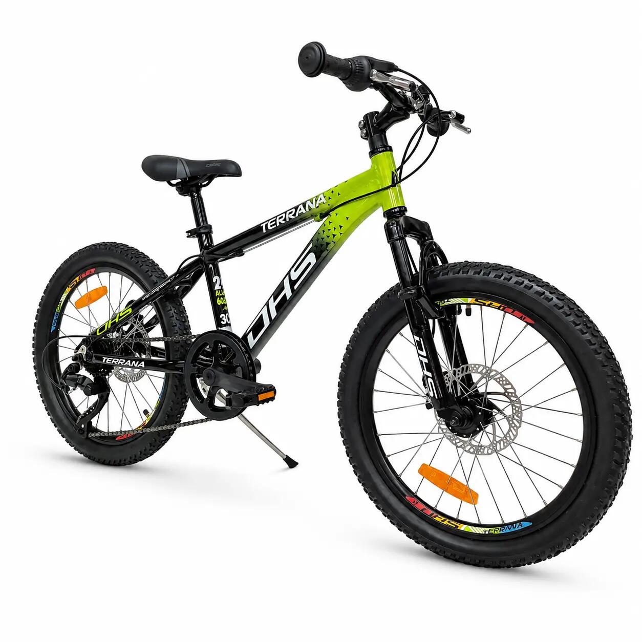 Dhs Terrana 2023D kinderfiets, model 2026 – 20 inch, groen-zwart 2/7