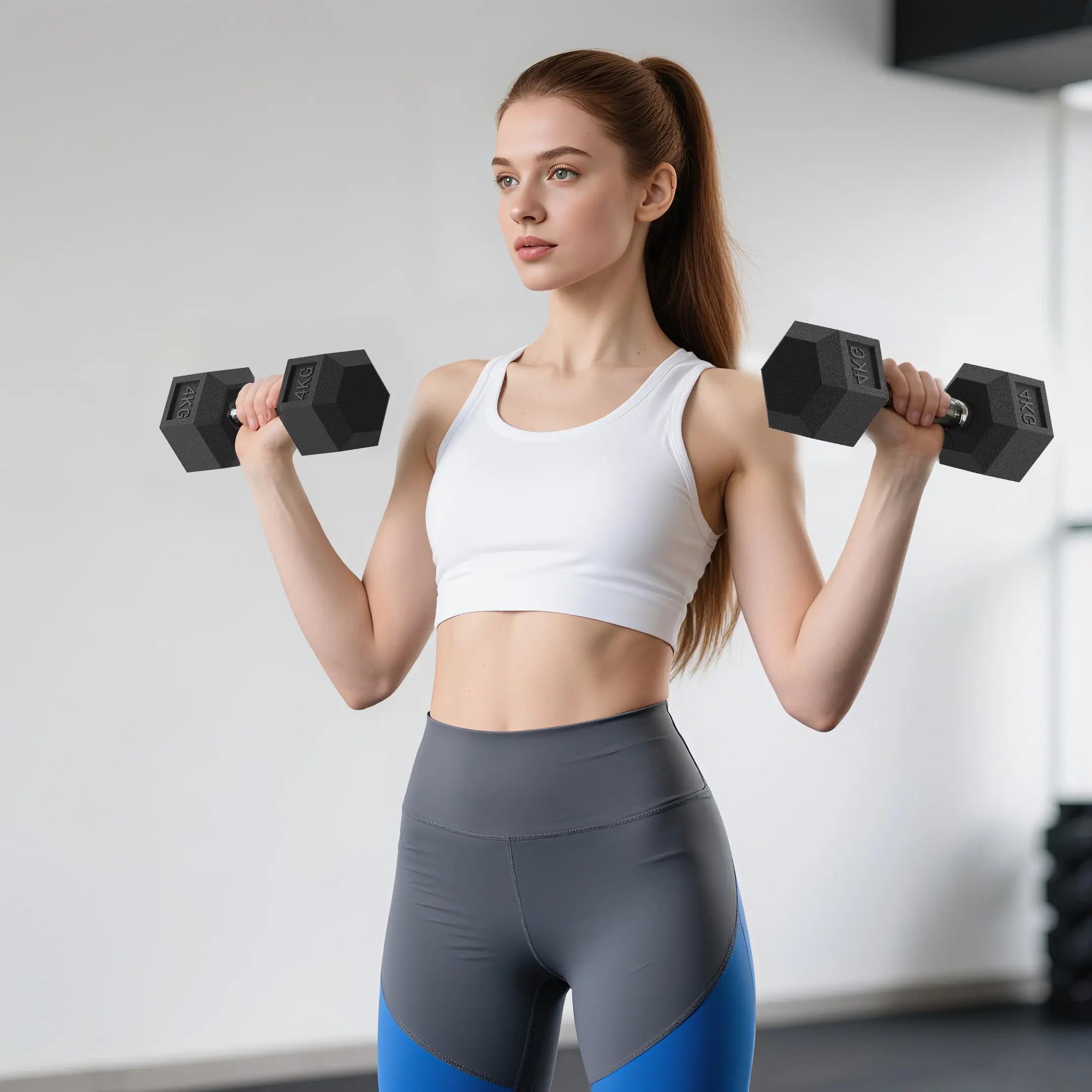 Haltere Hexagonal Crosstraining/Musculação 2 x 4 kg HOMCOM 5/7