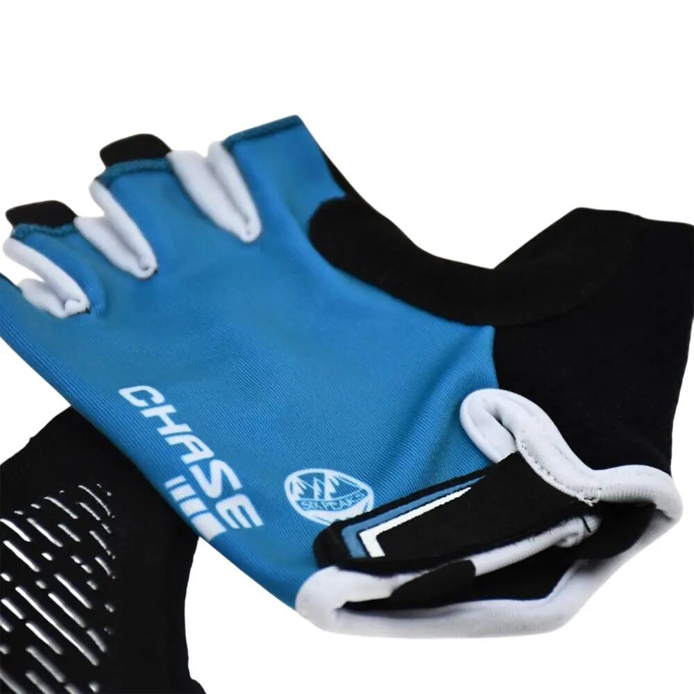 RadfahrerHandschuhe für , Stoff Kinder Blau/Schwarz/Weiß 2/5