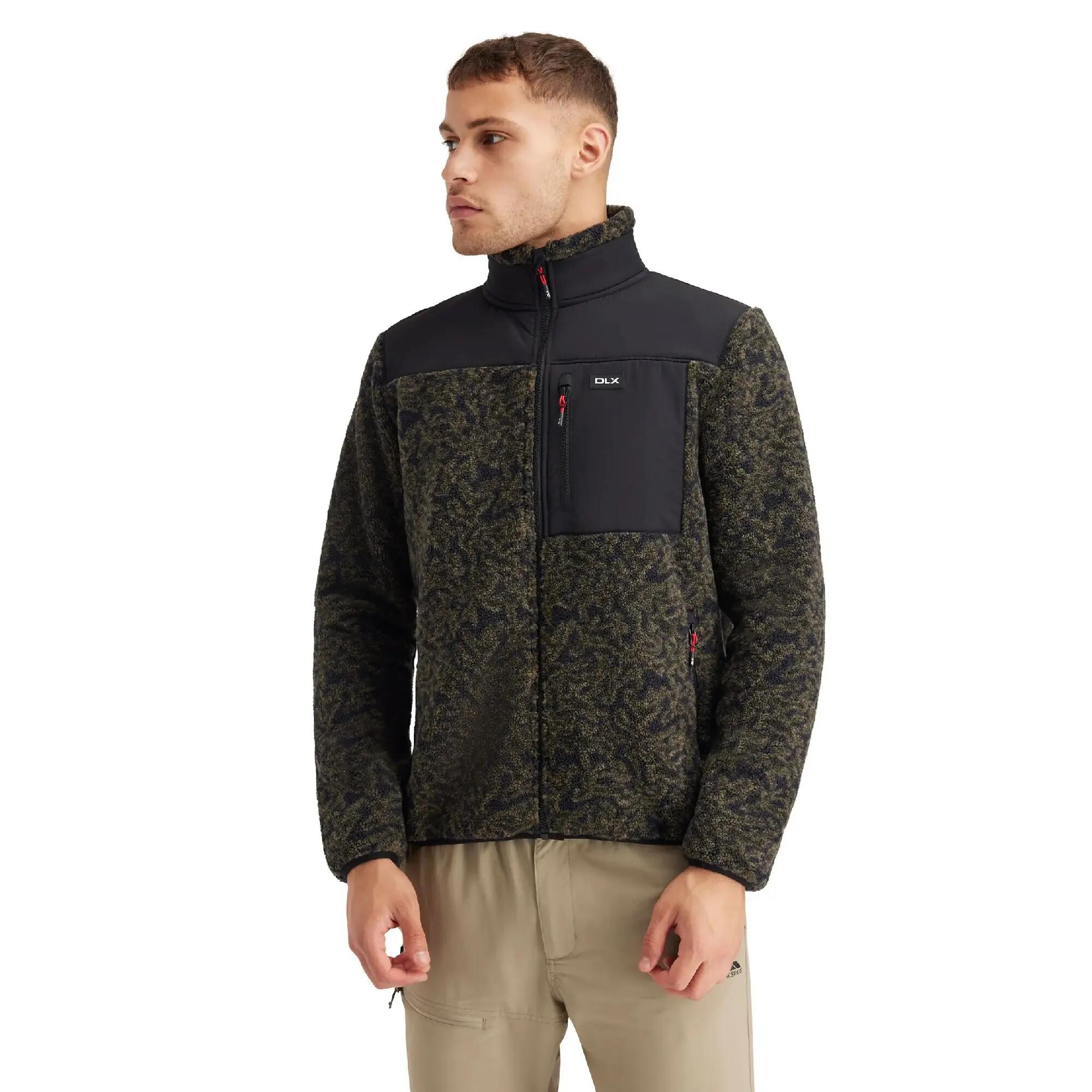 Giacca In Pile Camo DLX Uomo Trespass Gordon Nero Verde 6/6