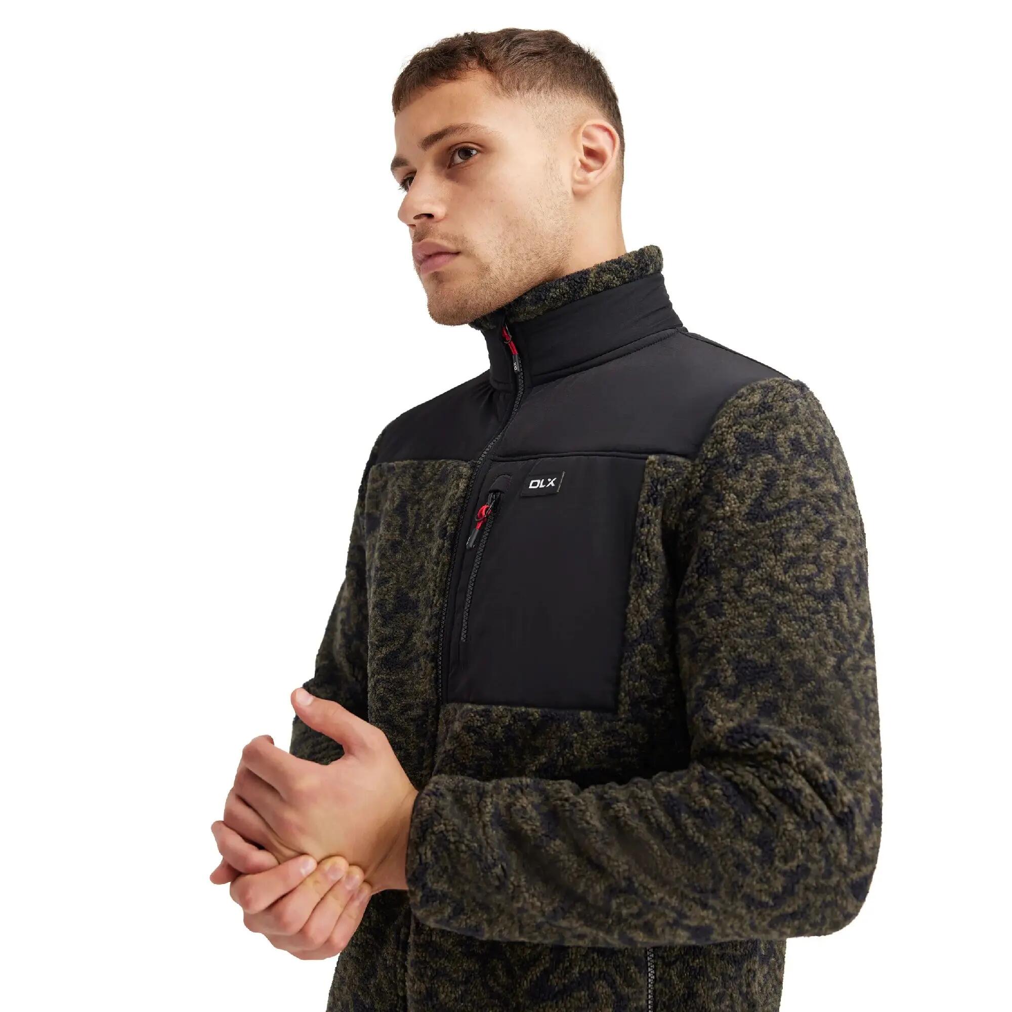 Giacca In Pile Camo DLX Uomo Trespass Gordon Nero Verde 4/6