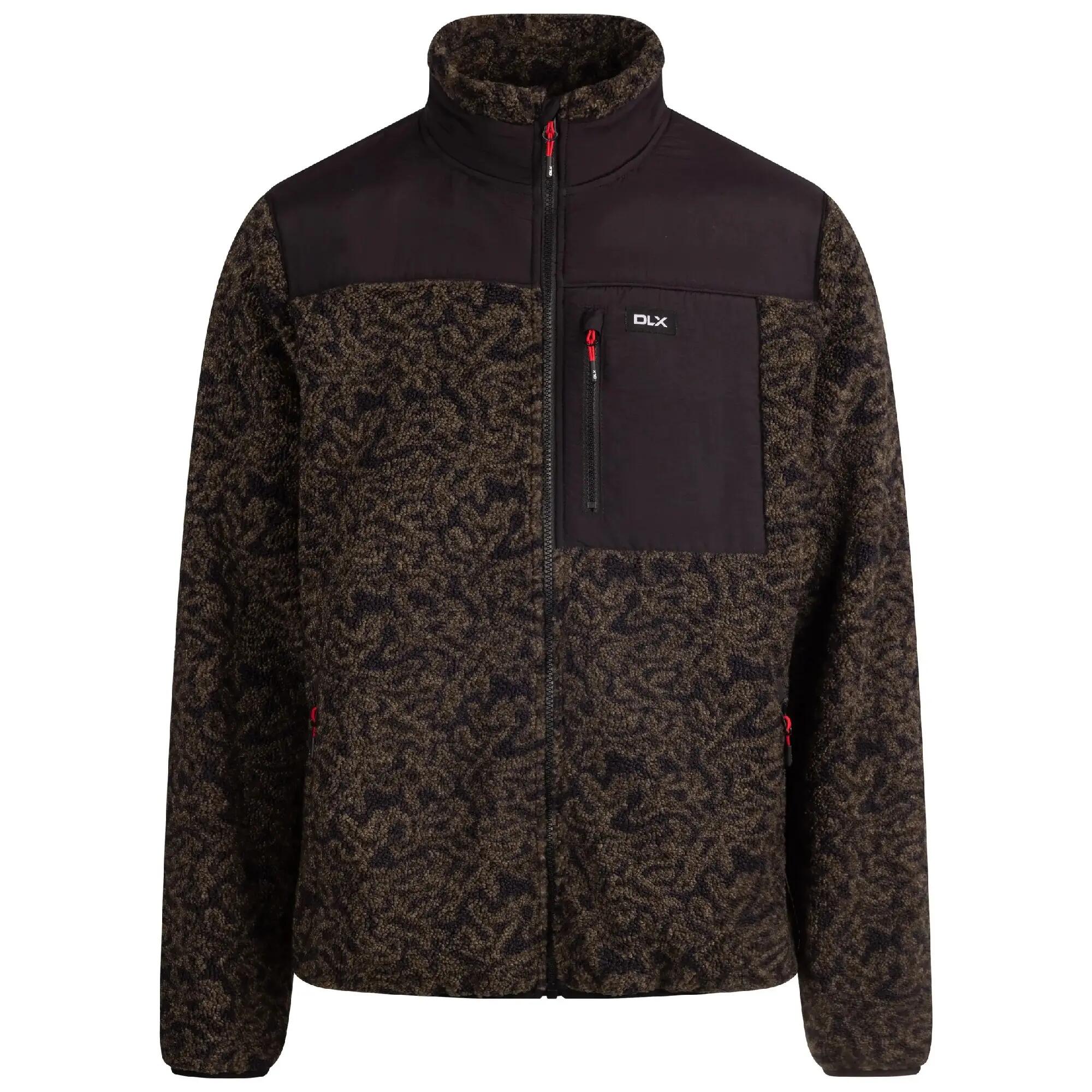 Giacca In Pile Camo DLX Uomo Trespass Gordon Nero Verde 2/6