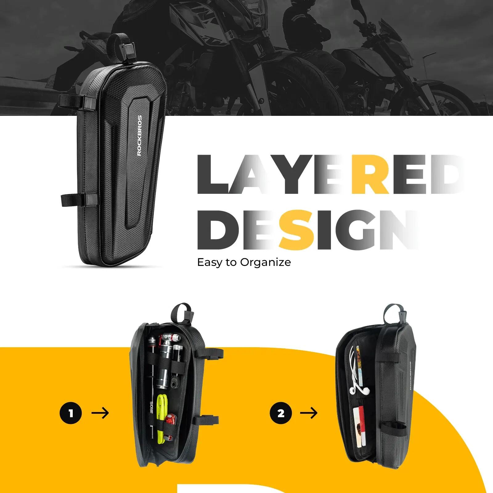 Sacoche latérale moto 1,5L déperlante pour guidon 6/7