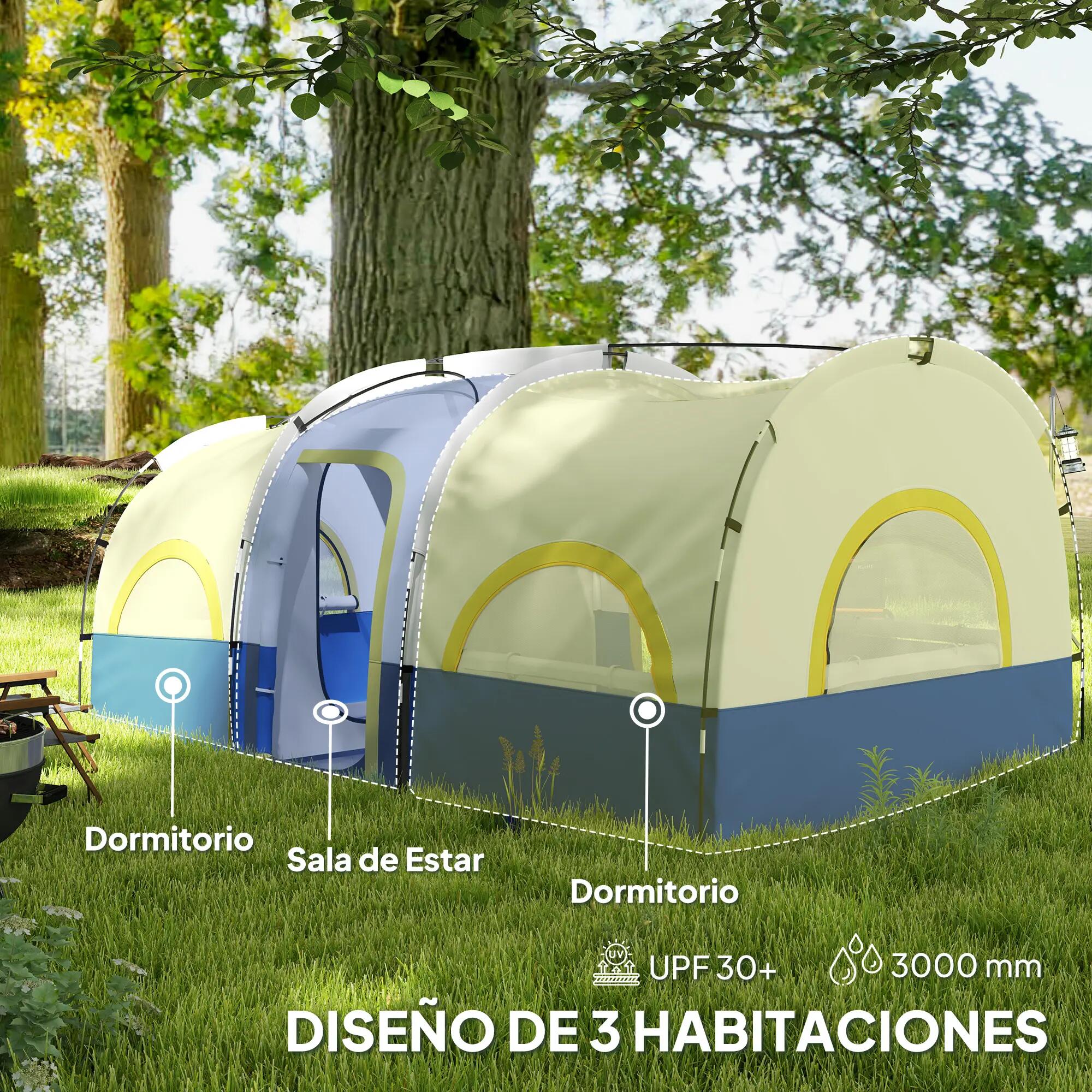 Tente familiale 4 personnes imperméable chambres séparées 435x251x195 cm 6/6