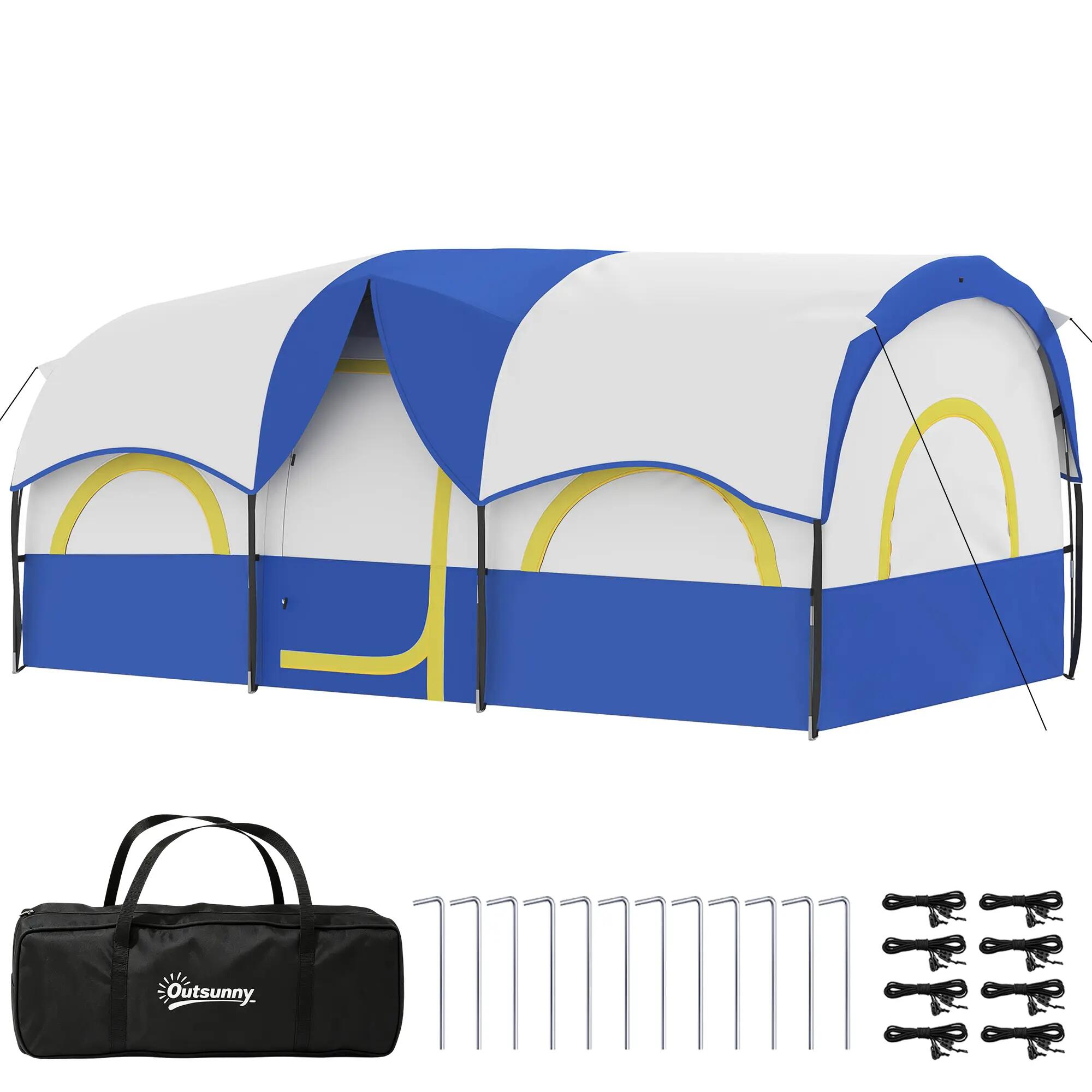 Tente familiale 4 personnes imperméable chambres séparées 435x251x195 cm 2/6