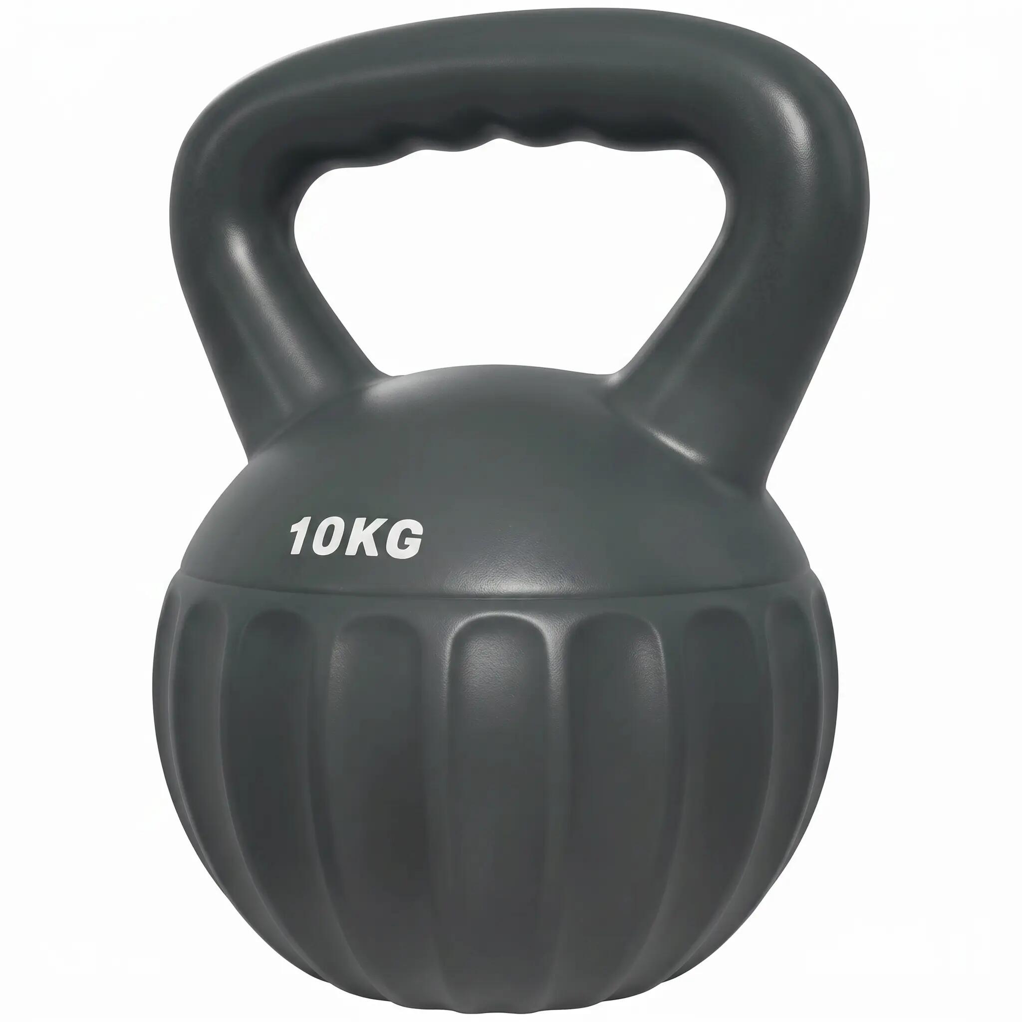 Kettlebell 10 Kg - prise ergonomique - PP gris 5/5