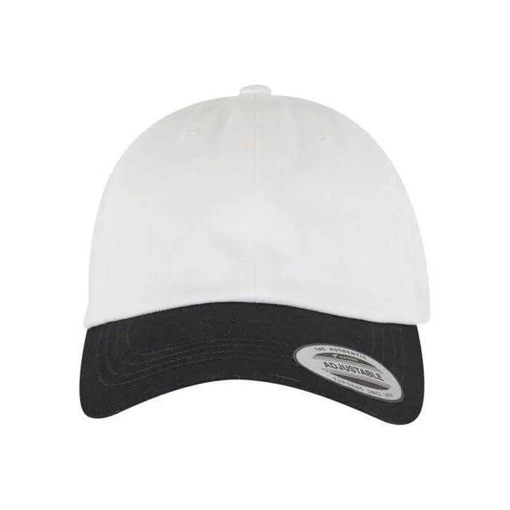 Classic Two Tone Low Profile Baseball Cap (White/Black) 5/5