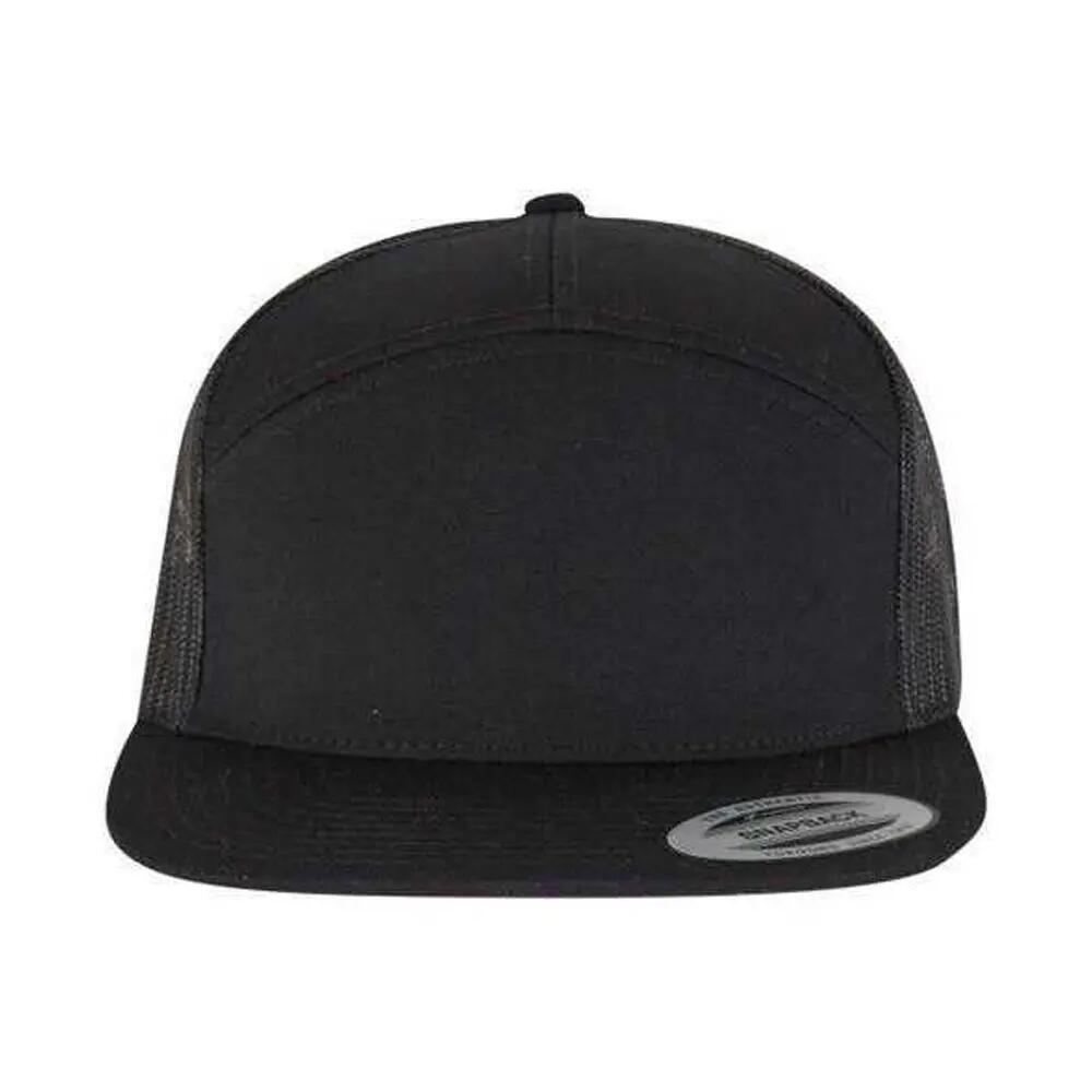 Classic 7 Panel Trucker Cap (Black) 5/5