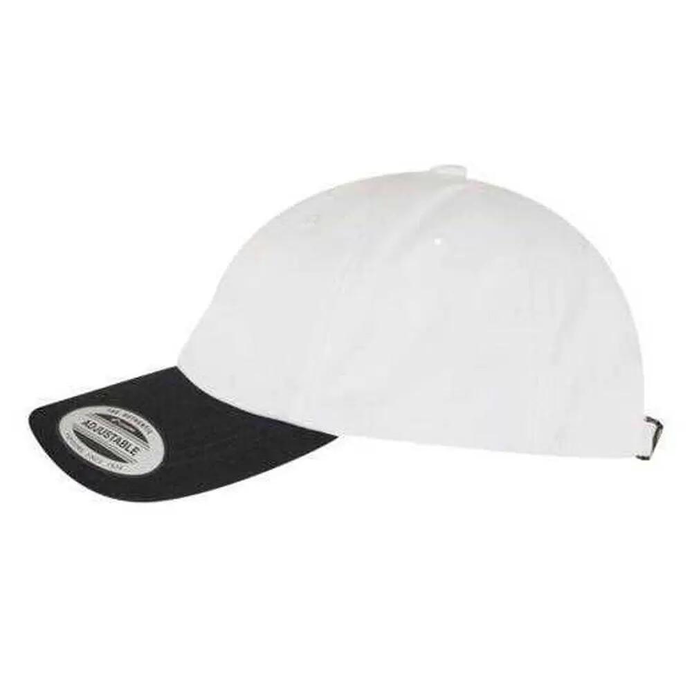 Classic Two Tone Low Profile Baseball Cap (White/Black) 3/5
