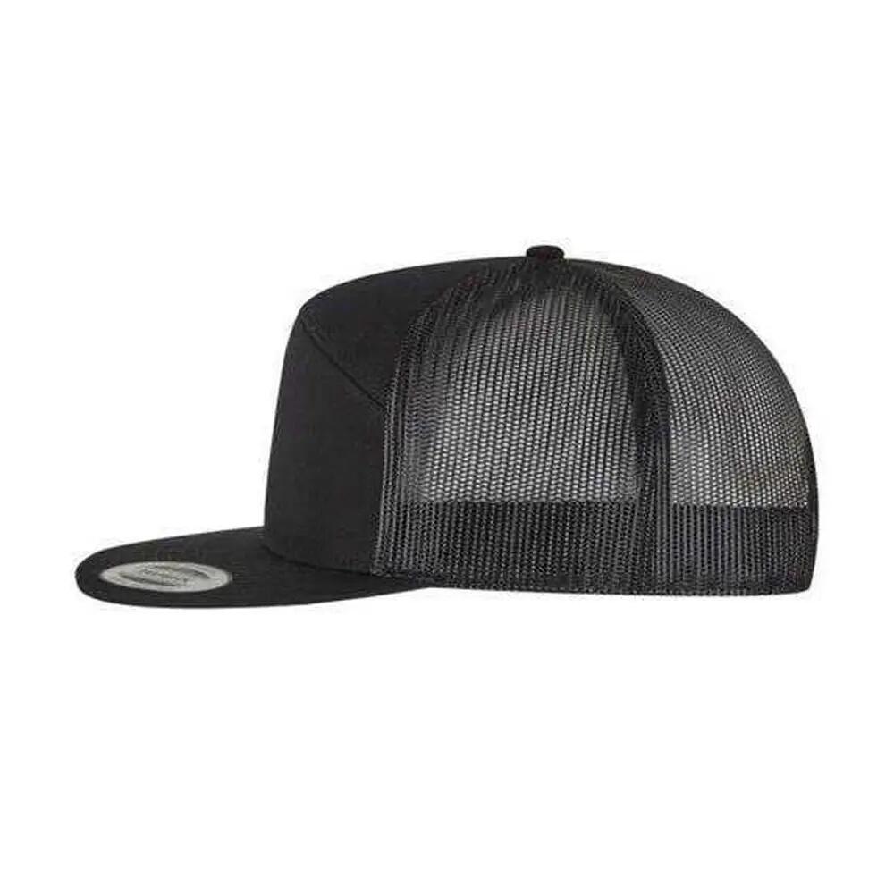Classic 7 Panel Trucker Cap (Black) 3/5